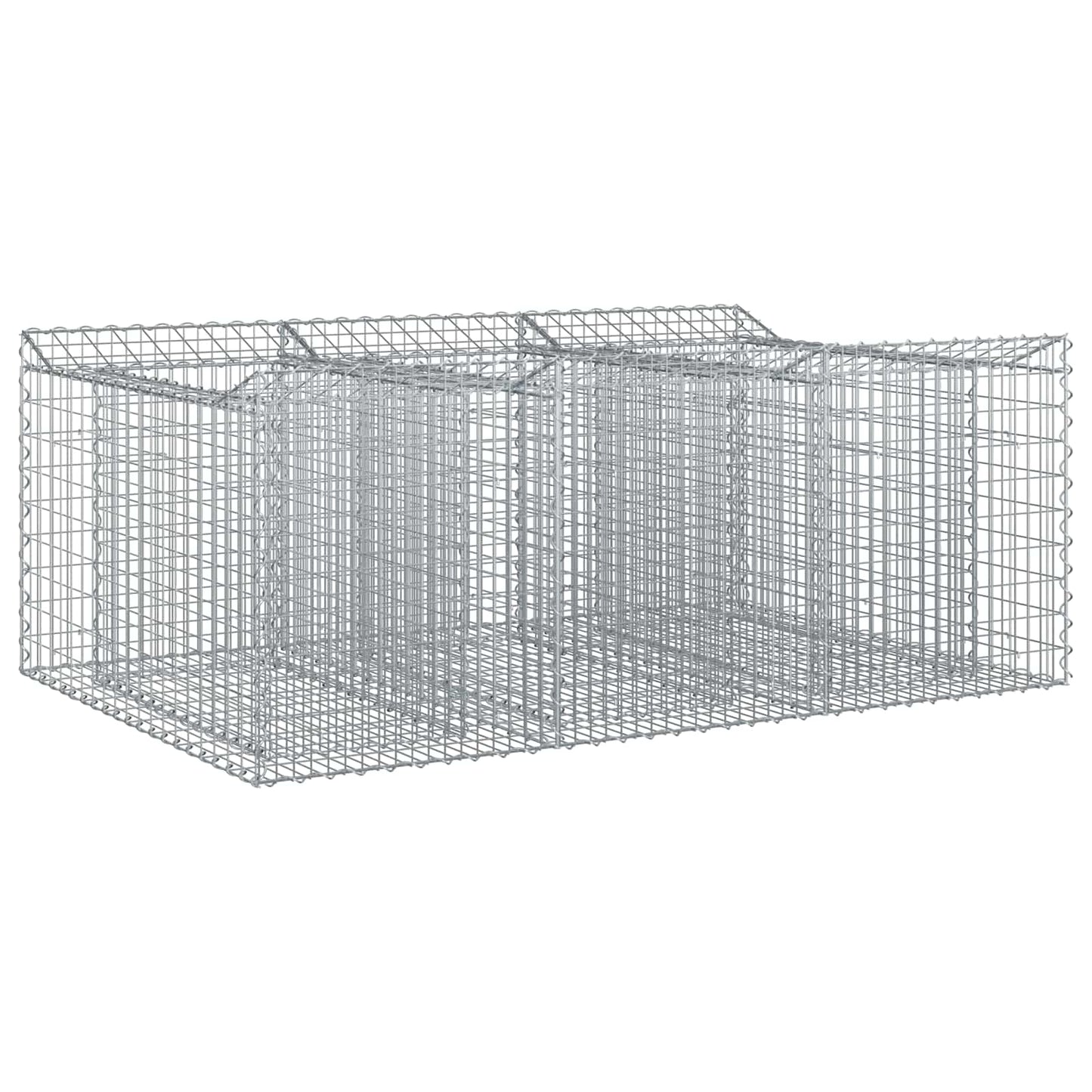 Gabionen-Hochbeet 150 x 100 x 60 cm Verzinkter Stahl Silber