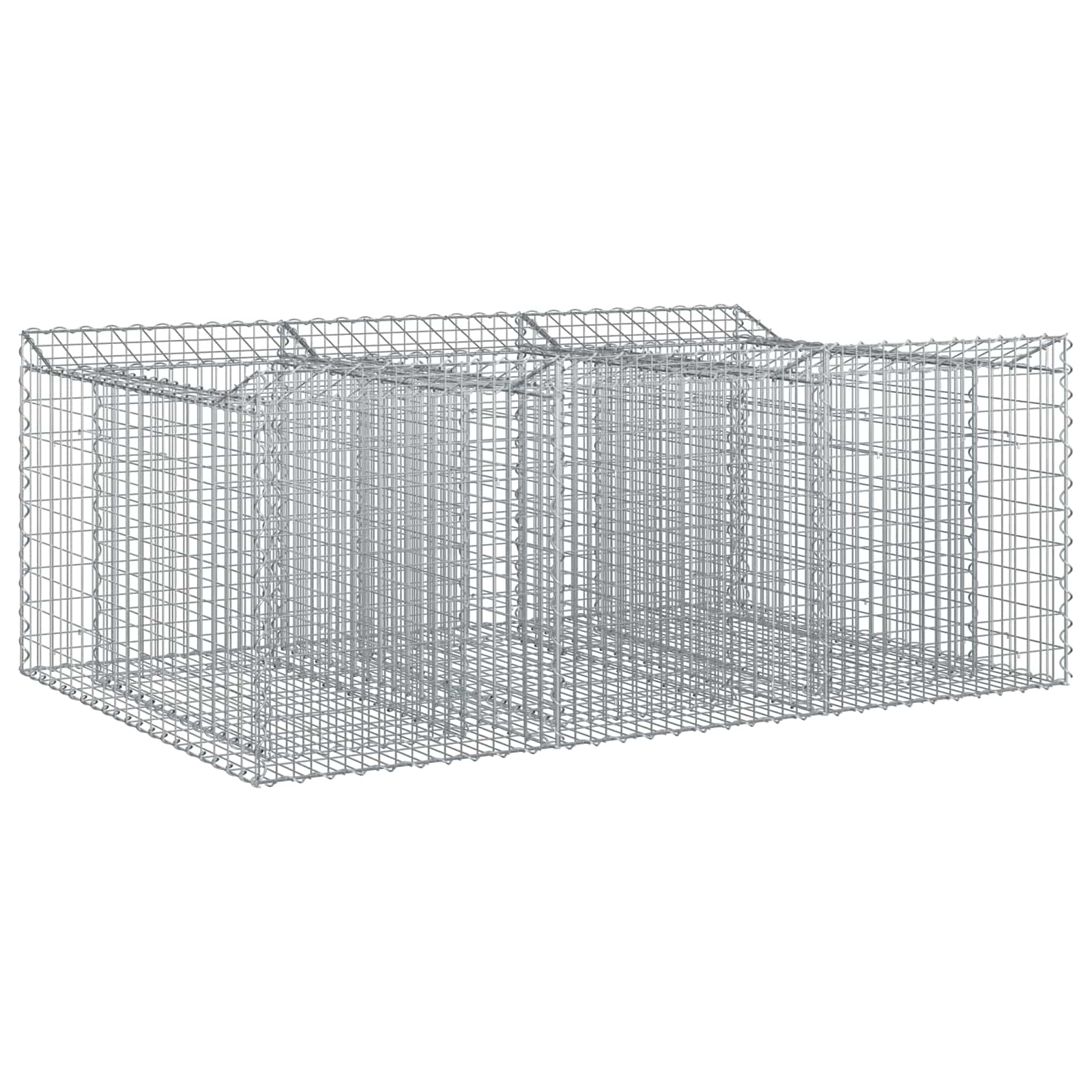 Gabionen-Hochbeet 150 x 100 x 60 cm Verzinkter Stahl Silber