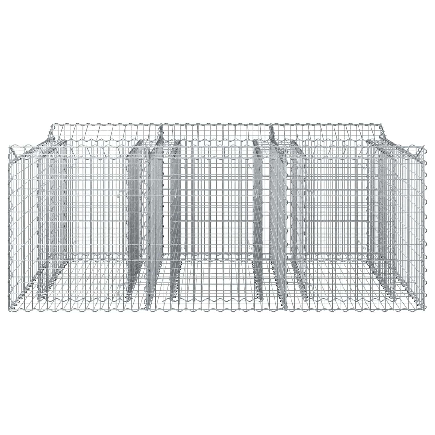 Gabionen-Hochbeet 150 x 100 x 60 cm Verzinkter Stahl Silber