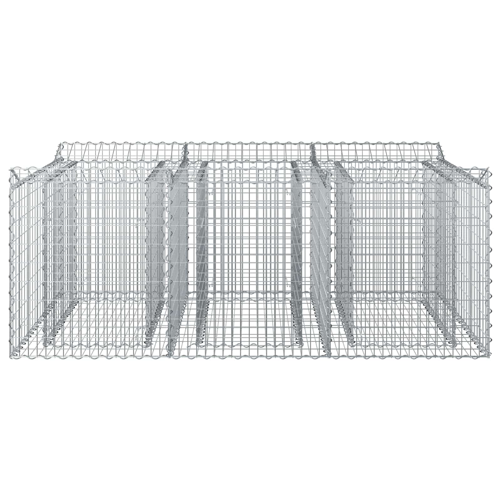 Gabionen-Hochbeet 150 x 100 x 60 cm Verzinkter Stahl Silber