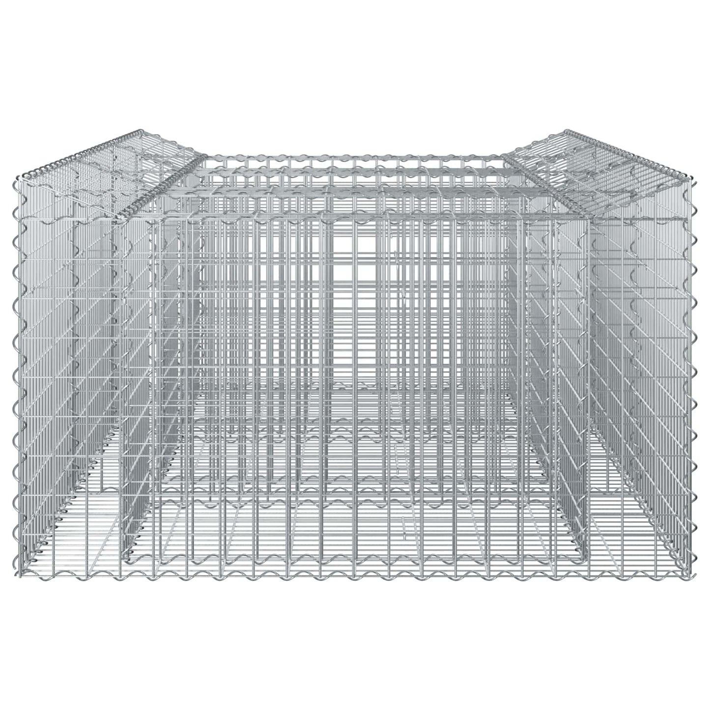 Gabionen-Hochbeet 150 x 100 x 60 cm Verzinkter Stahl Silber