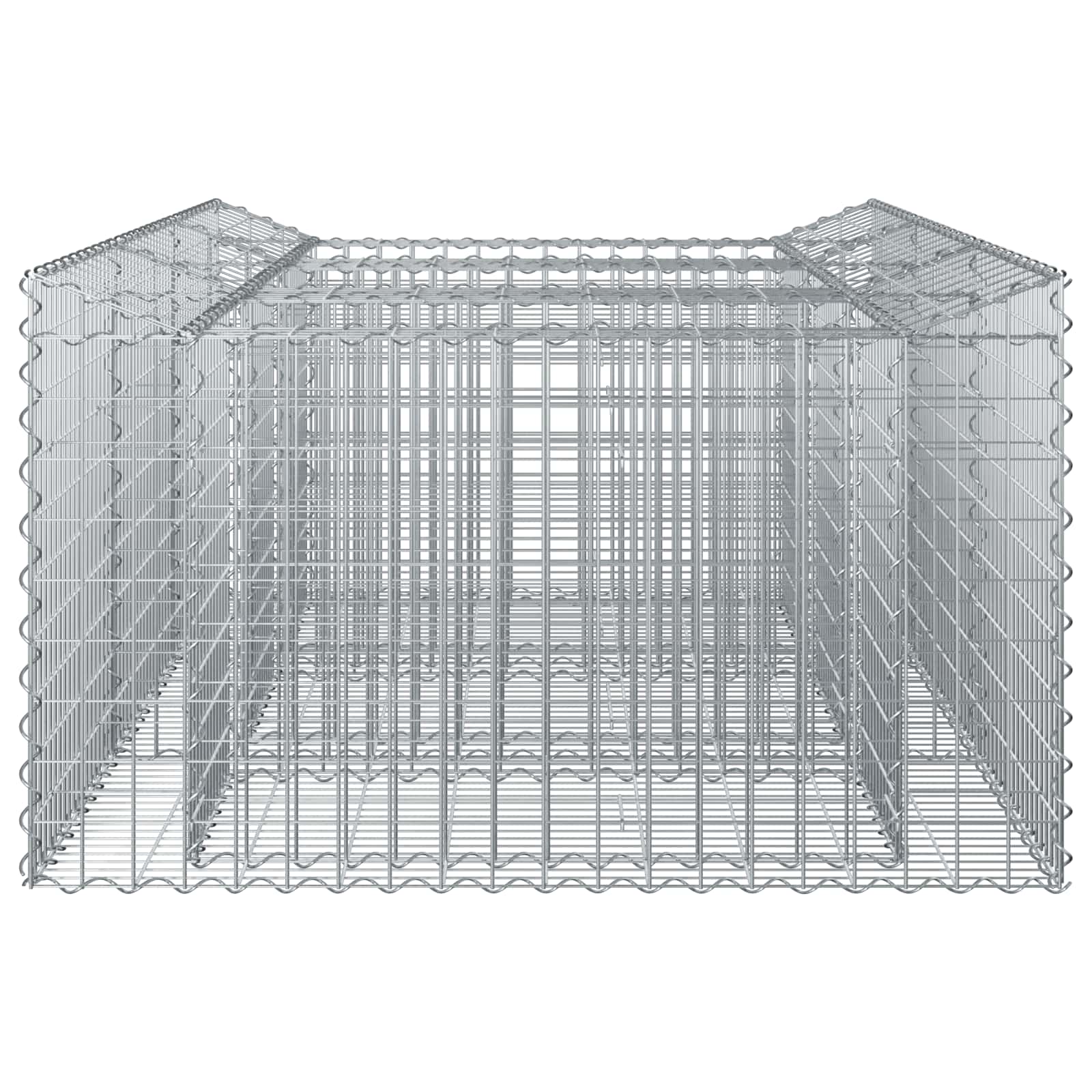 Gabionen-Hochbeet 150 x 100 x 60 cm Verzinkter Stahl Silber