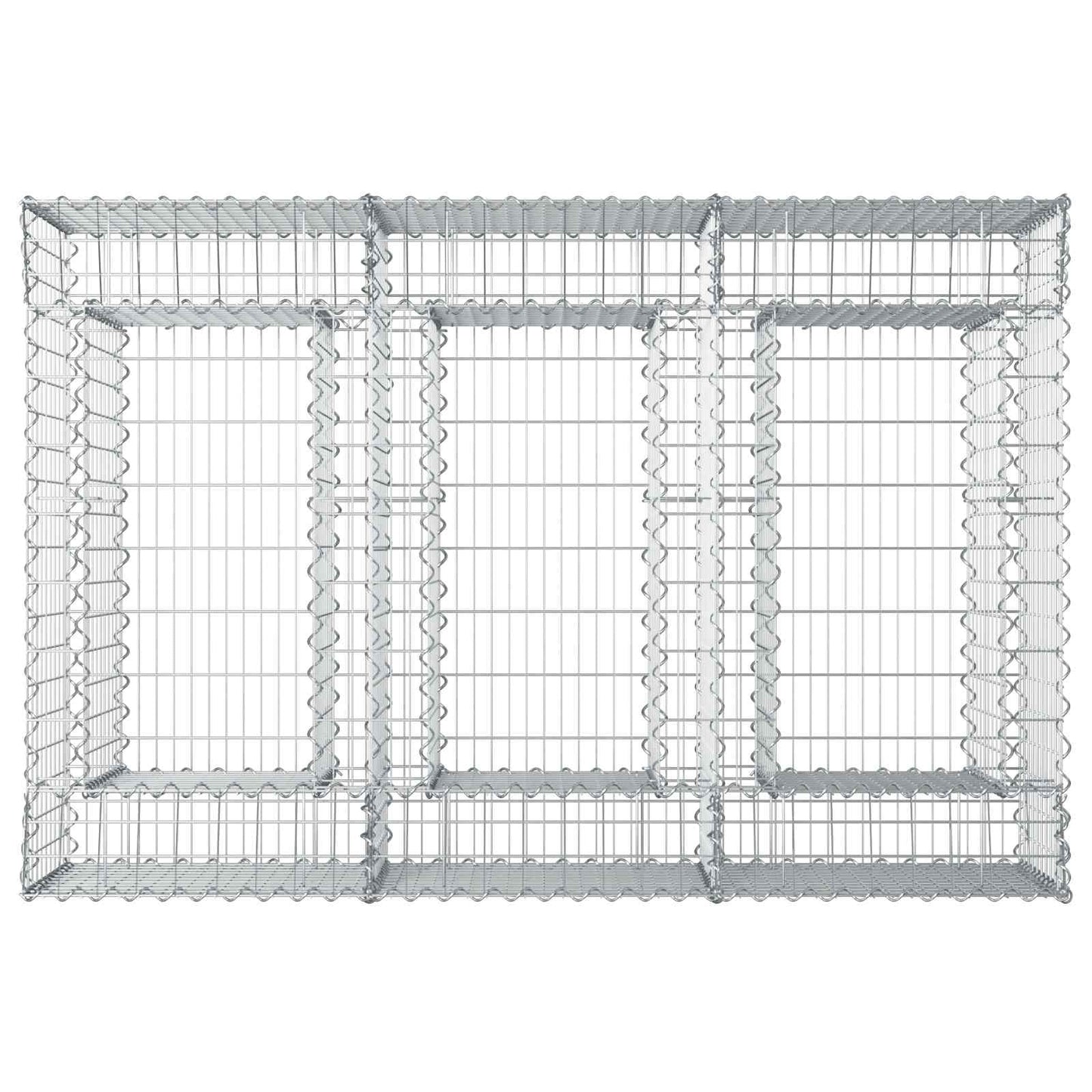 Gabionen-Hochbeet 150 x 100 x 60 cm Verzinkter Stahl Silber