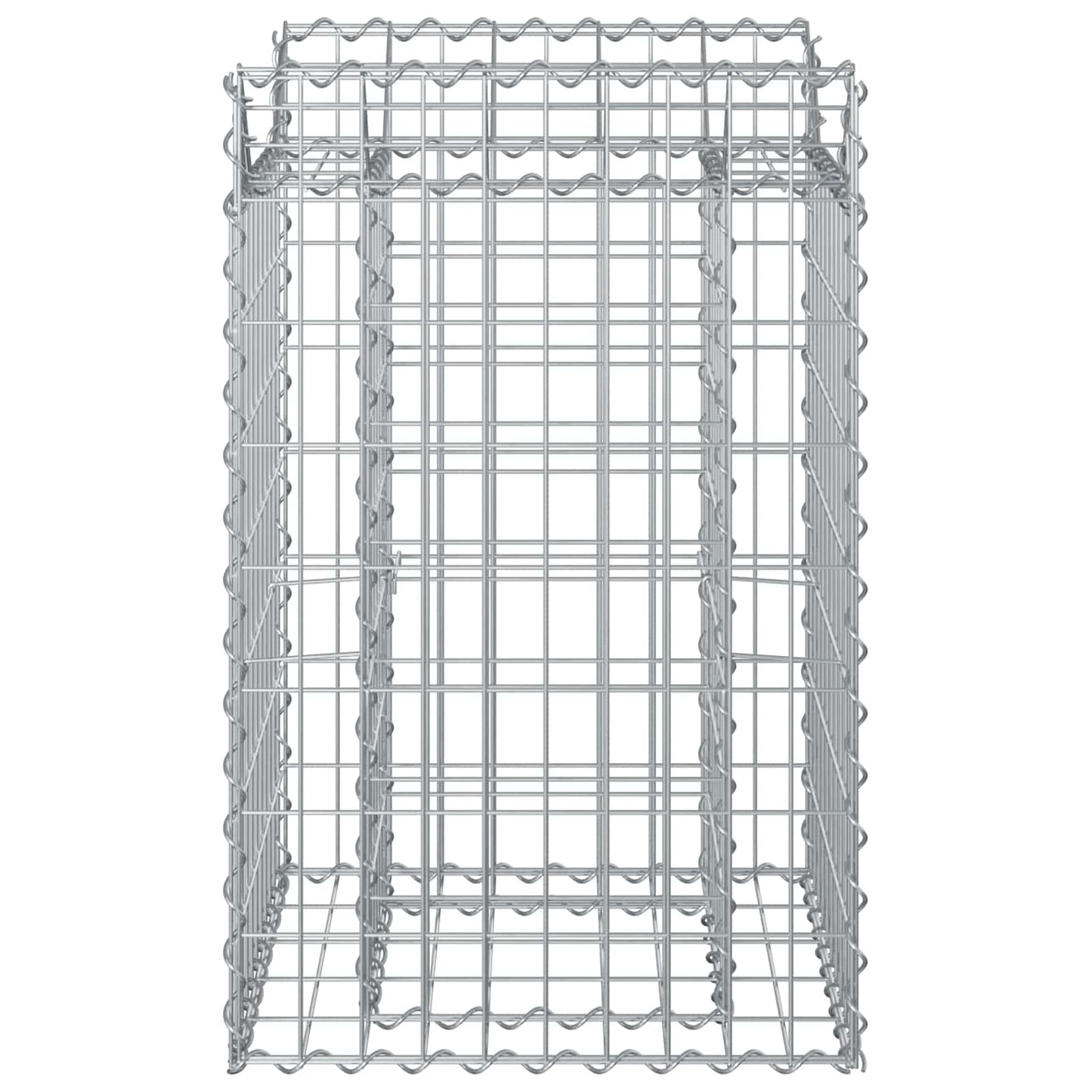 Gabionen-Hochbeet 50 x 50 x 80 cm Verzinkter Stahl Silber