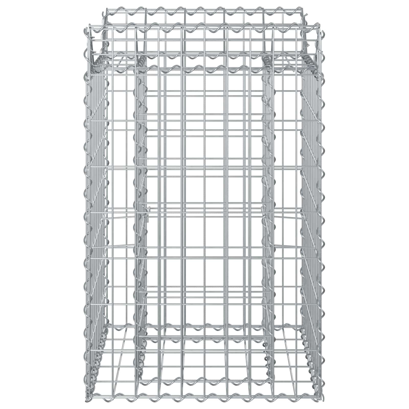 Gabionen-Hochbeet 50 x 50 x 80 cm Verzinkter Stahl Silber
