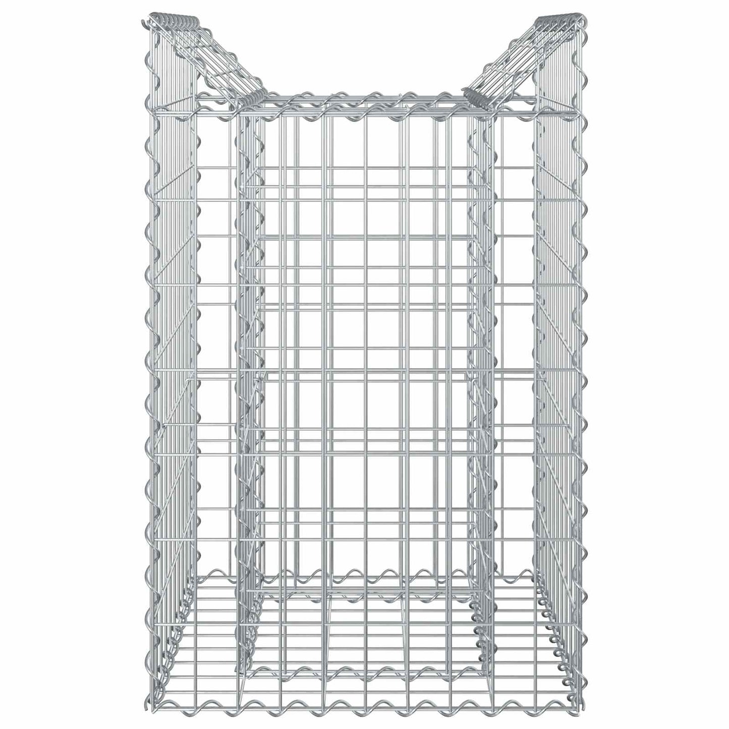 Gabionen-Hochbeet 50 x 50 x 80 cm Verzinkter Stahl Silber