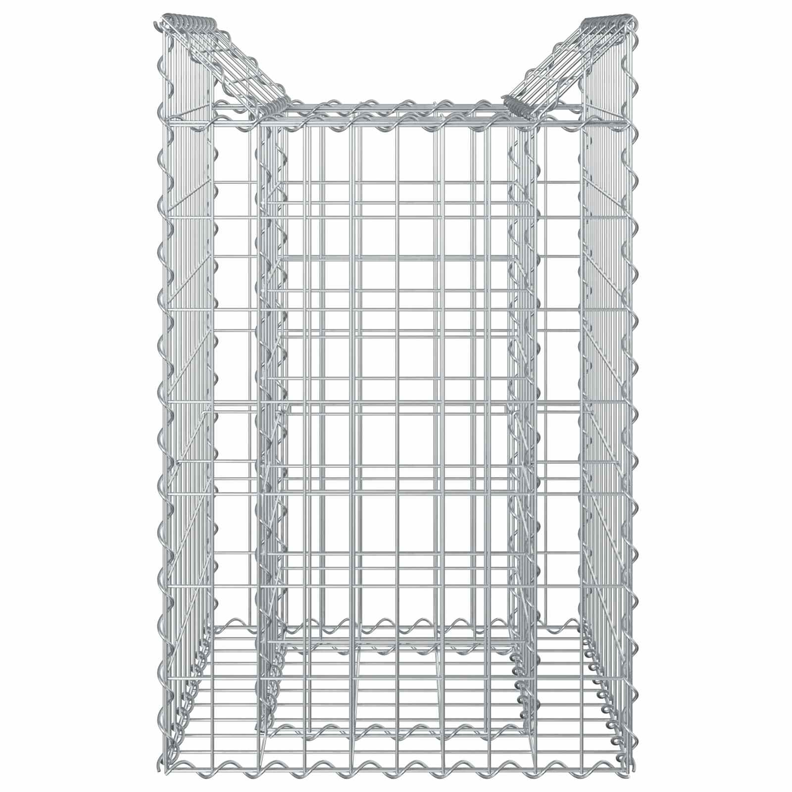 Gabionen-Hochbeet 50 x 50 x 80 cm Verzinkter Stahl Silber
