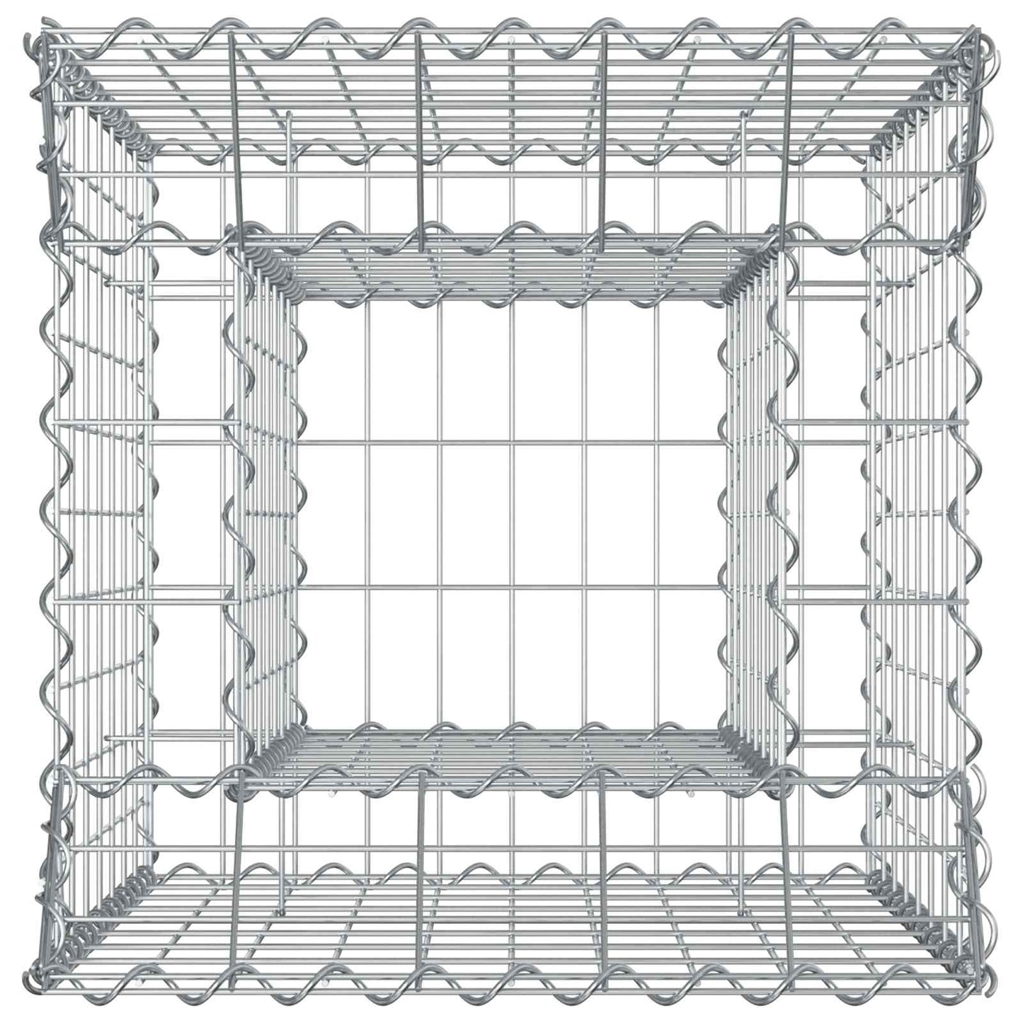 Gabionen-Hochbeet 50 x 50 x 80 cm Verzinkter Stahl Silber