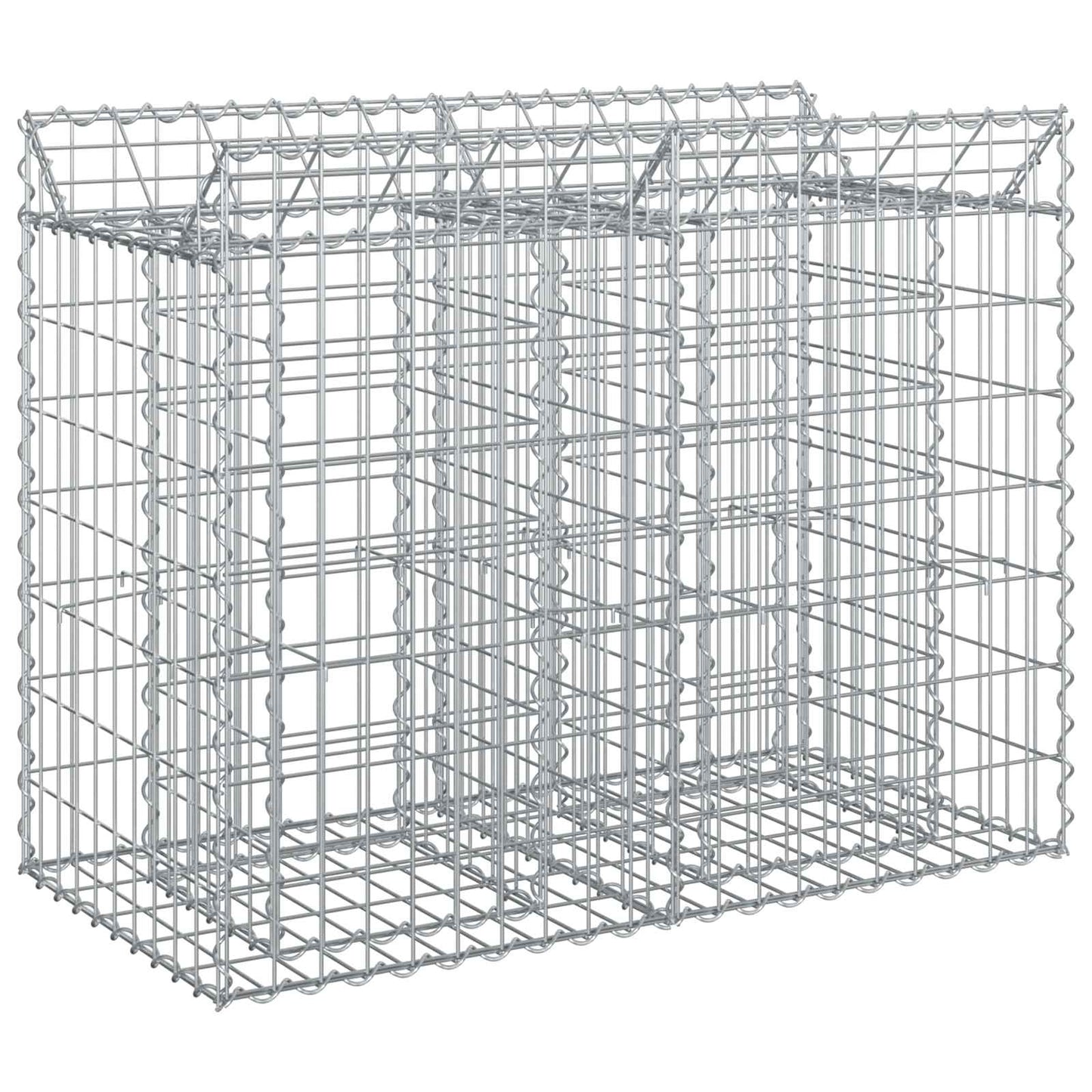 Gabionen-Hochbeet 100 x 50 x 80 cm Verzinkter Stahl Silber