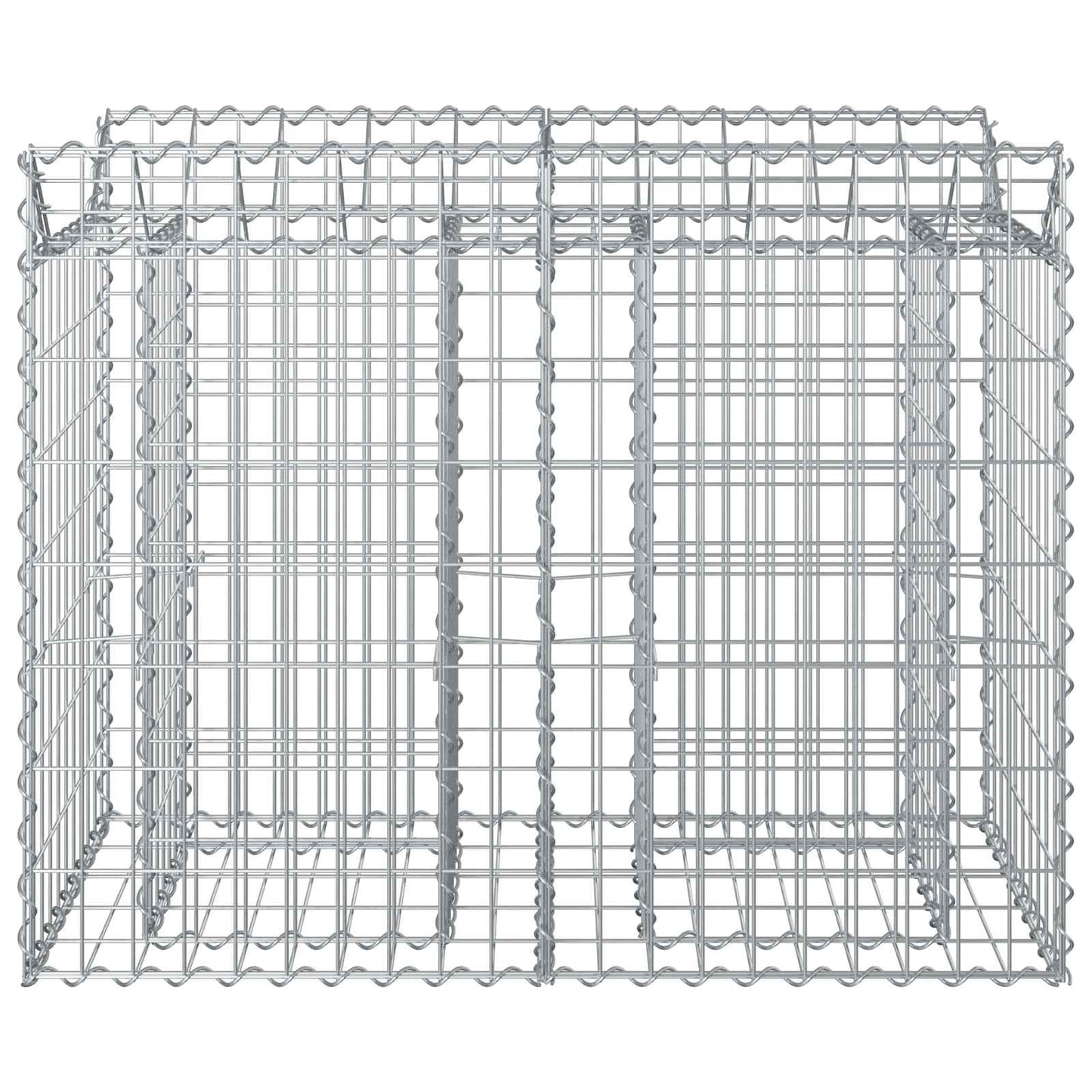 Gabionen-Hochbeet 100 x 50 x 80 cm Verzinkter Stahl Silber