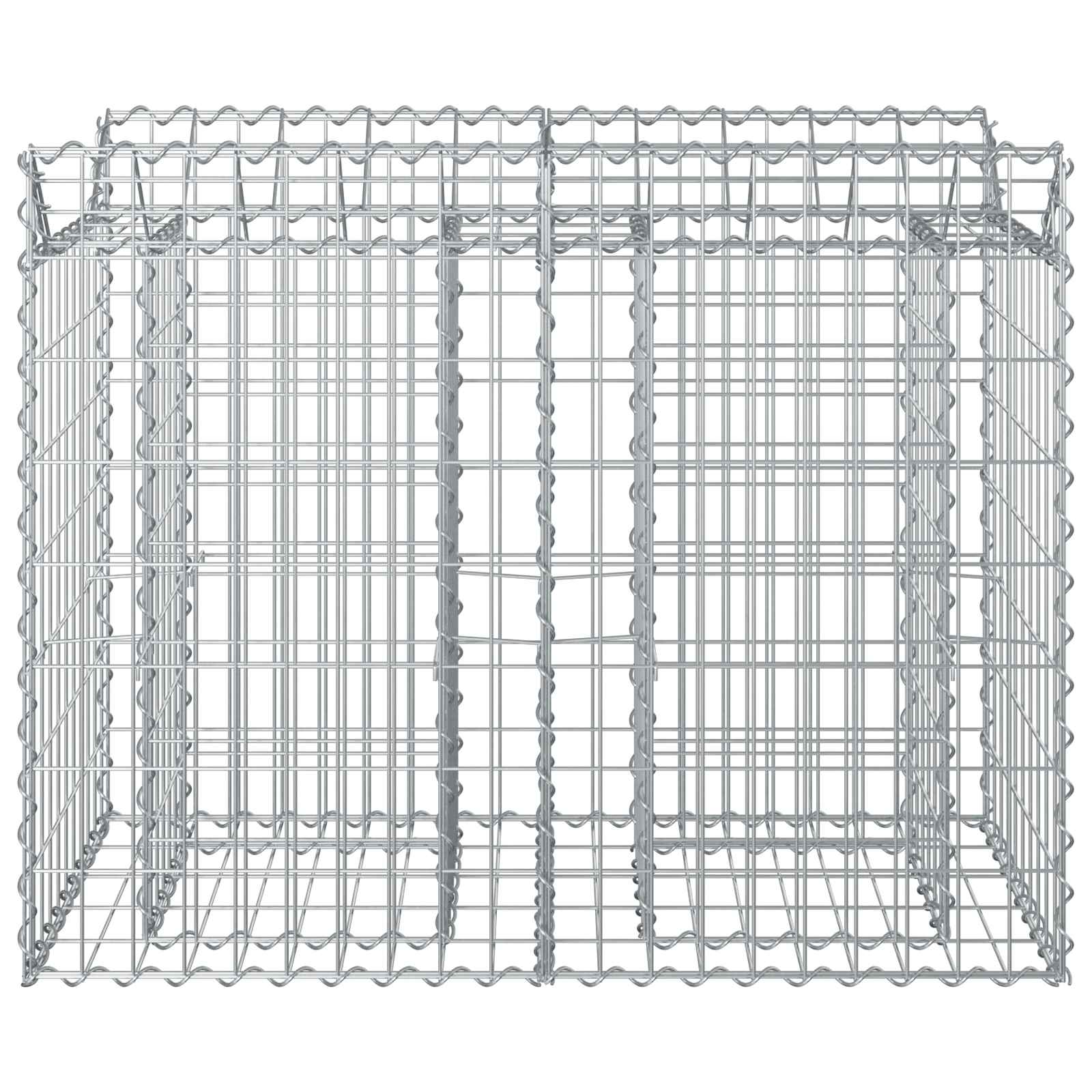 Gabionen-Hochbeet 100 x 50 x 80 cm Verzinkter Stahl Silber