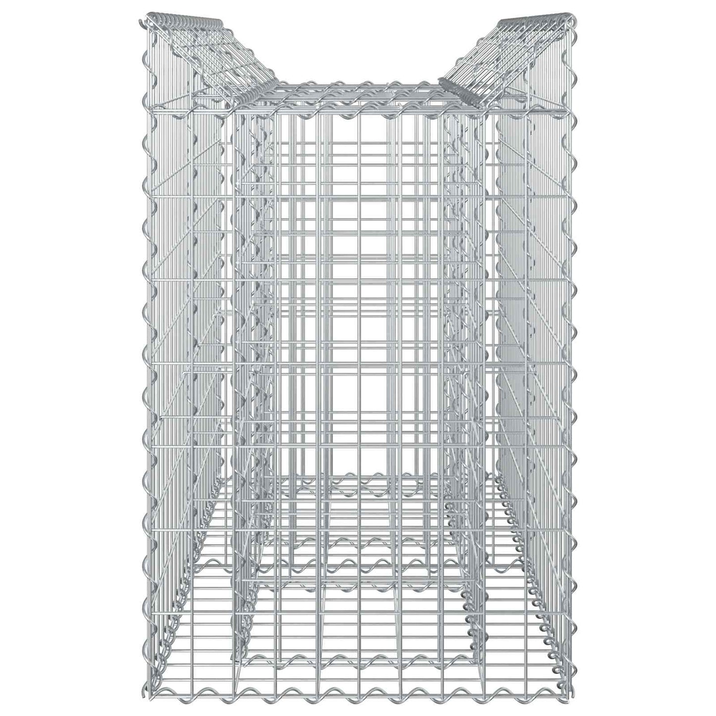 Gabionen-Hochbeet 100 x 50 x 80 cm Verzinkter Stahl Silber