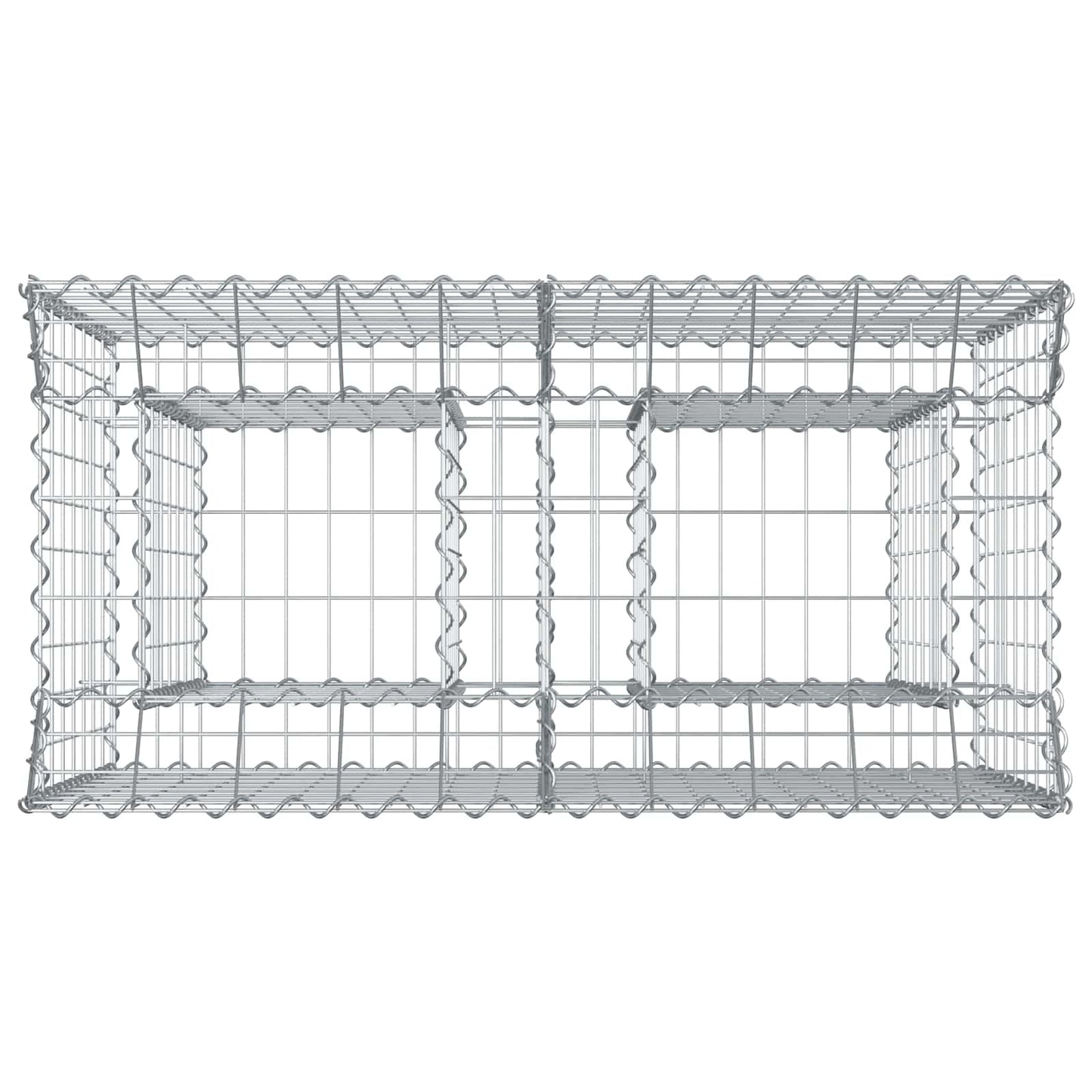 Gabionen-Hochbeet 100 x 50 x 80 cm Verzinkter Stahl Silber