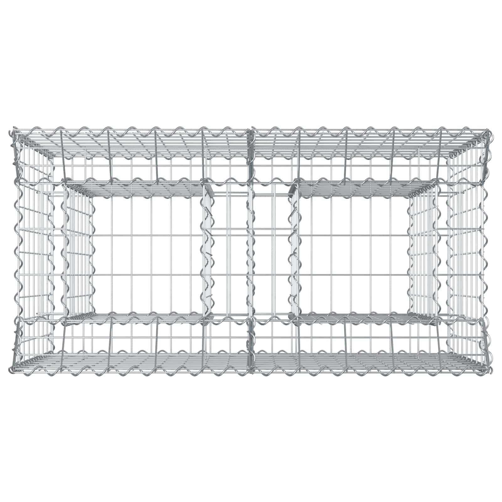 Gabionen-Hochbeet 100 x 50 x 80 cm Verzinkter Stahl Silber