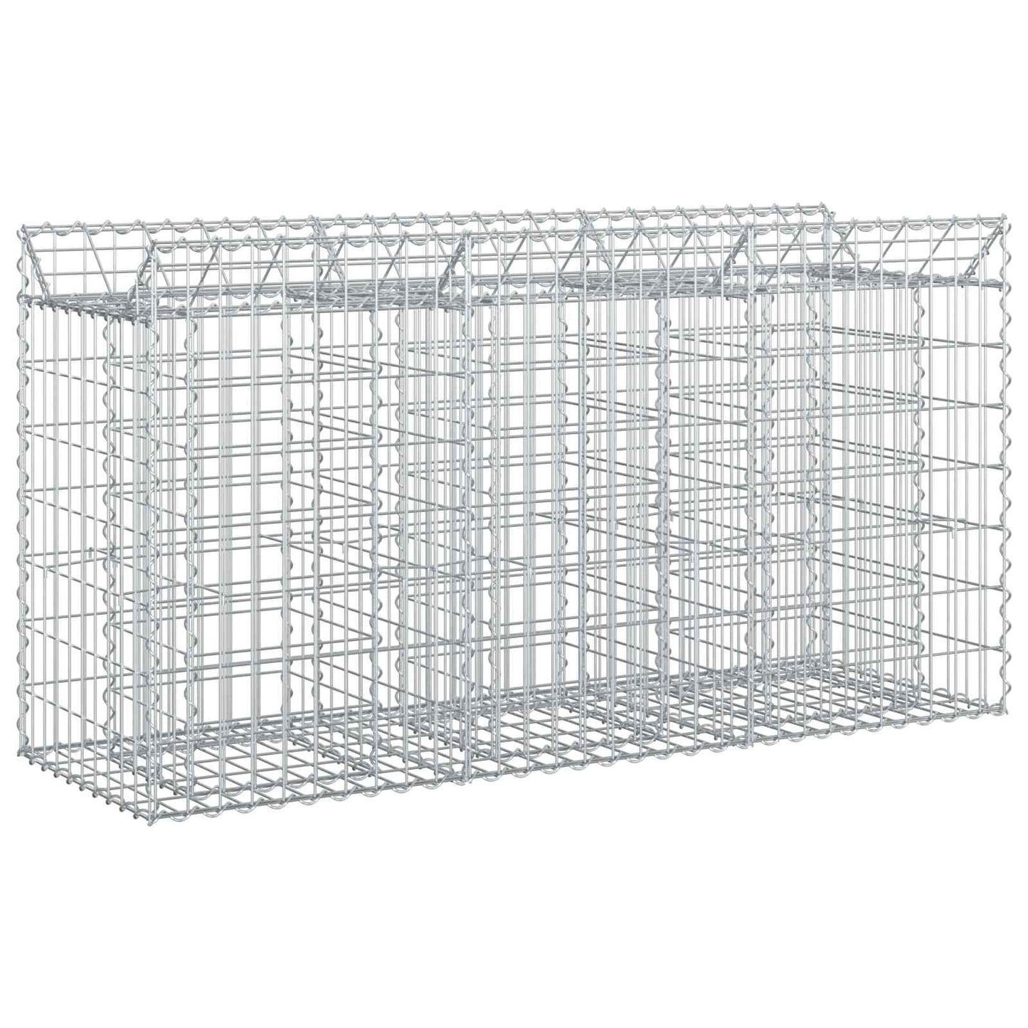 Gabionen-Hochbeet 150 x 50 x 80 cm Verzinkter Stahl Silber
