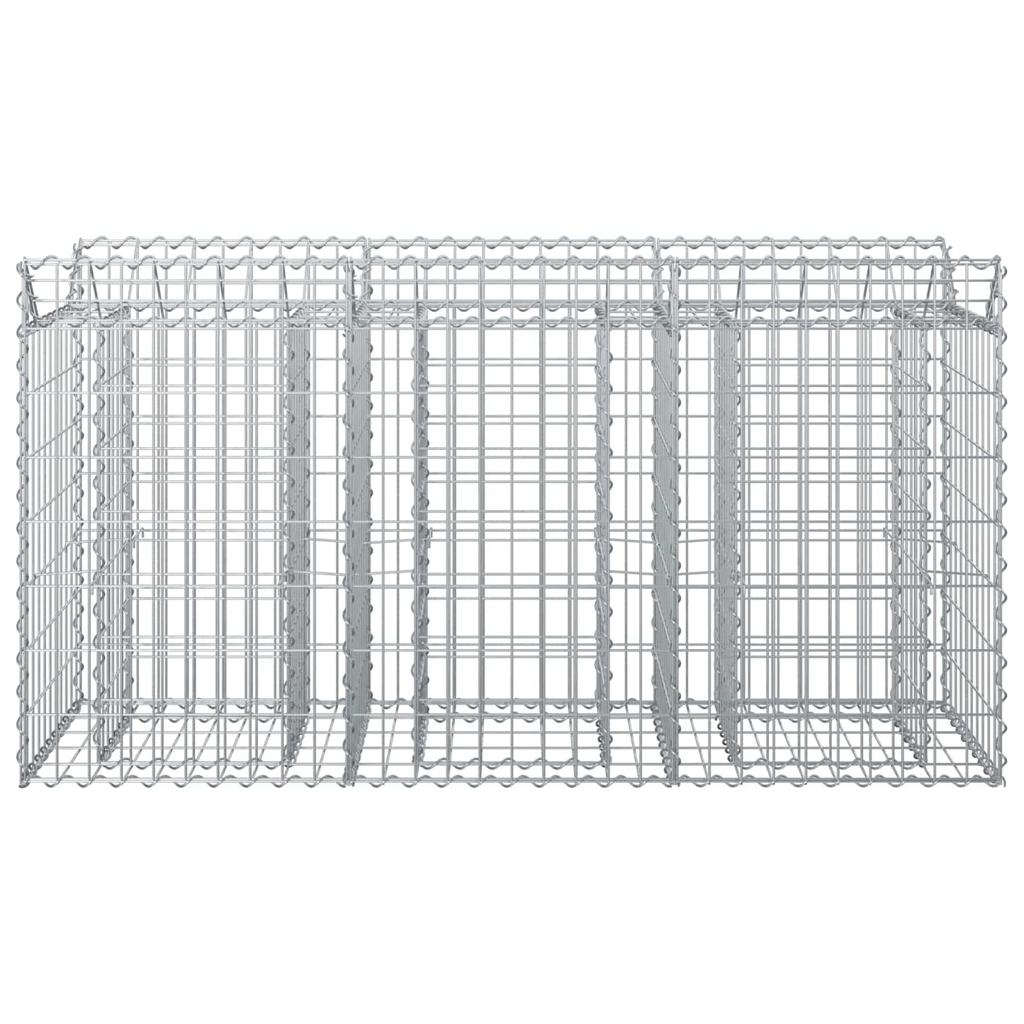Gabionen-Hochbeet 150 x 50 x 80 cm Verzinkter Stahl Silber