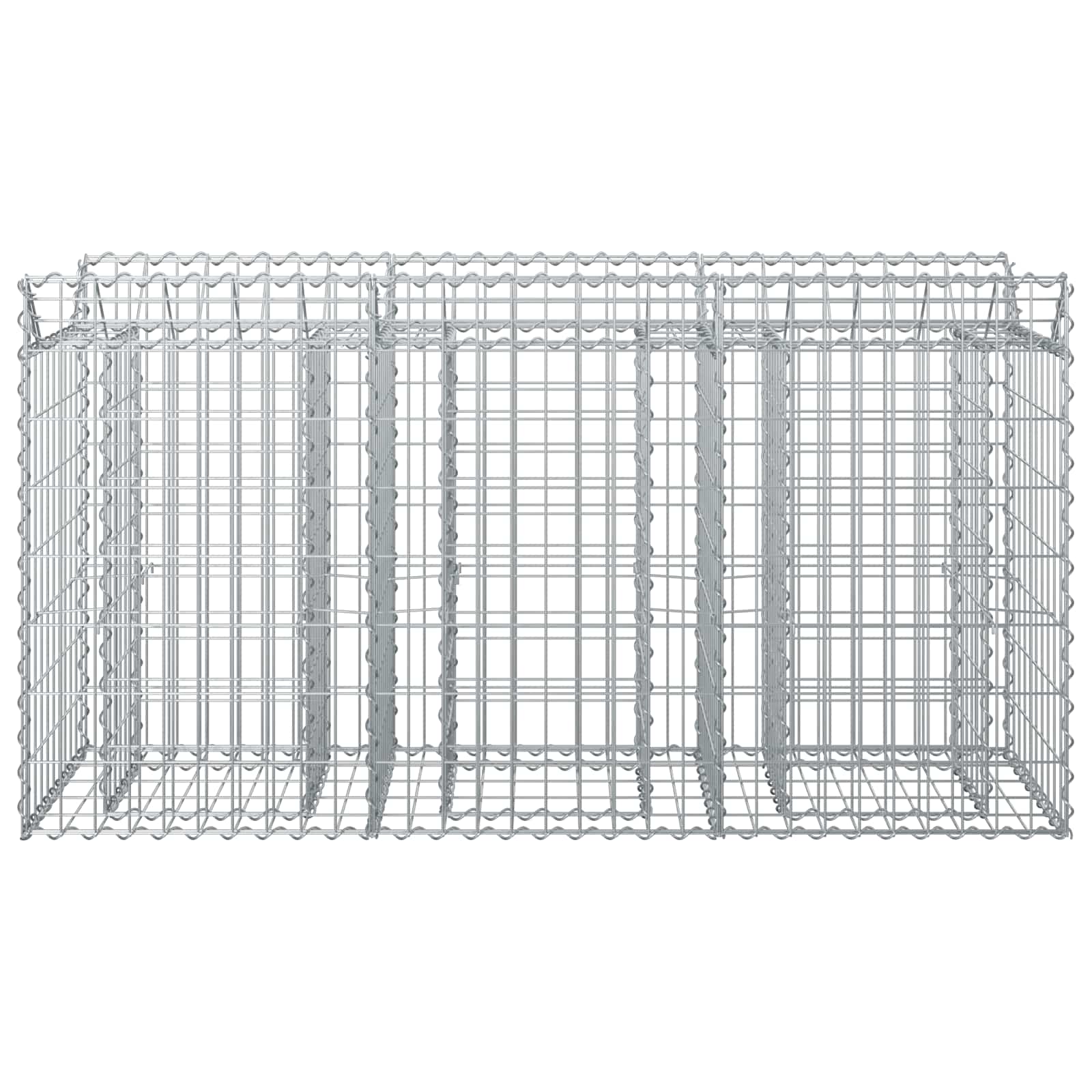 Gabionen-Hochbeet 150 x 50 x 80 cm Verzinkter Stahl Silber