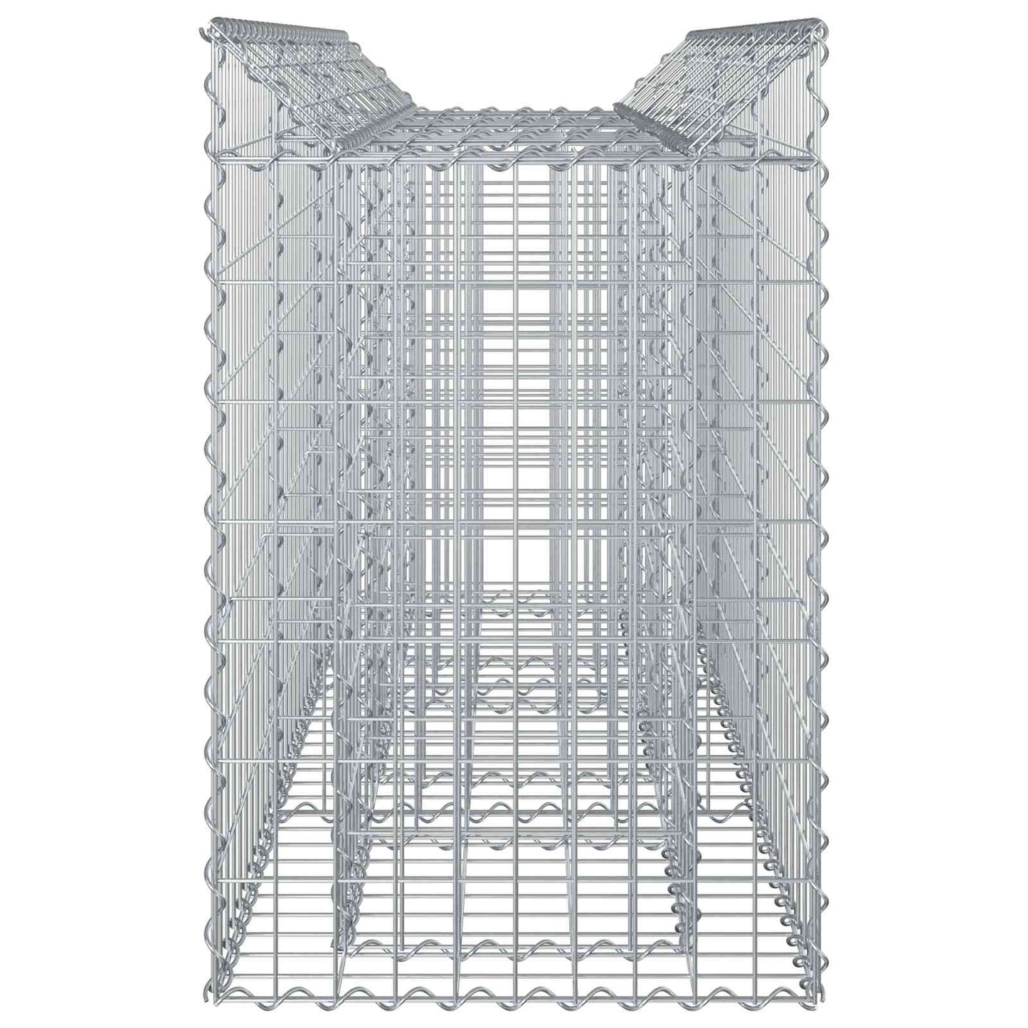 Gabionen-Hochbeet 150 x 50 x 80 cm Verzinkter Stahl Silber