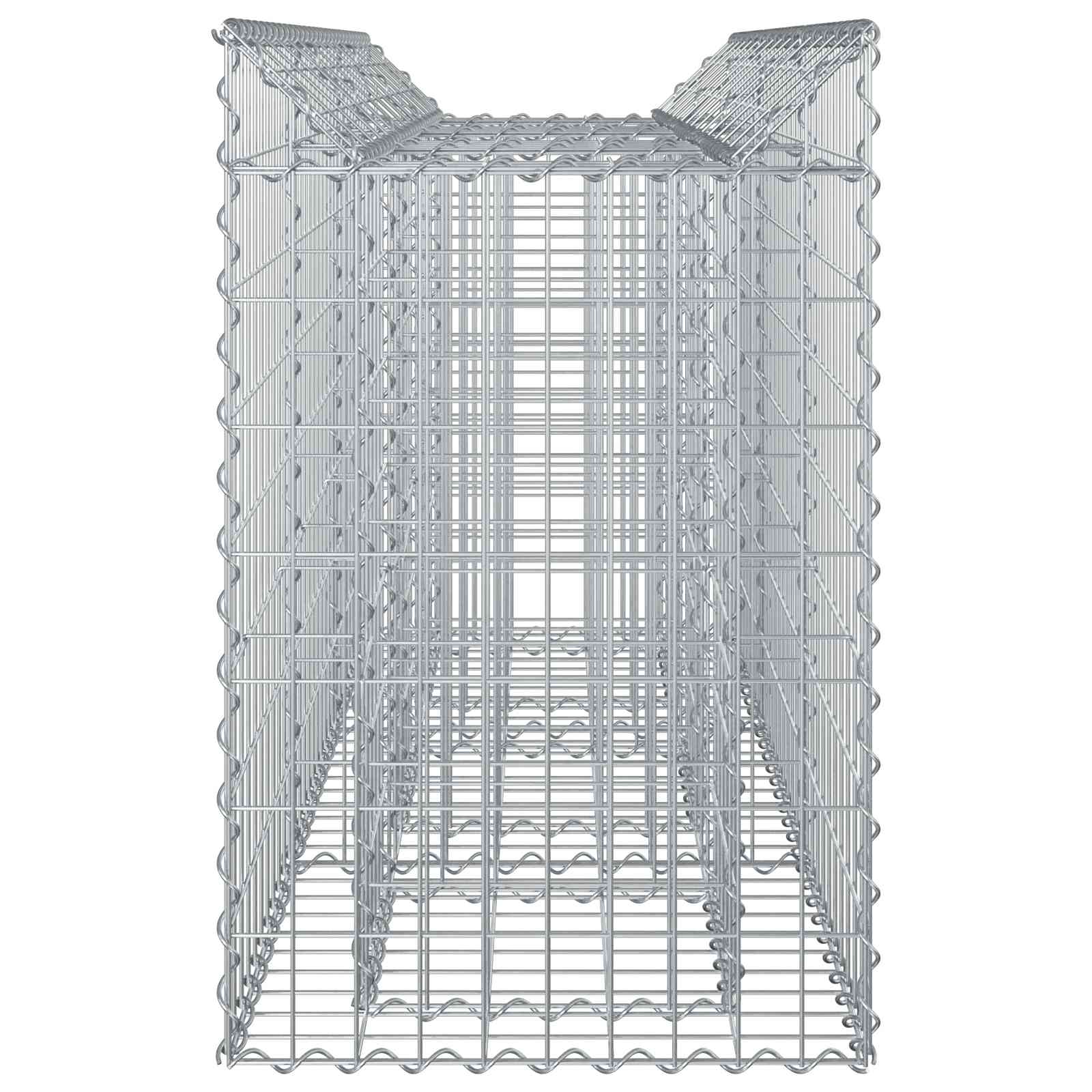 Gabionen-Hochbeet 150 x 50 x 80 cm Verzinkter Stahl Silber