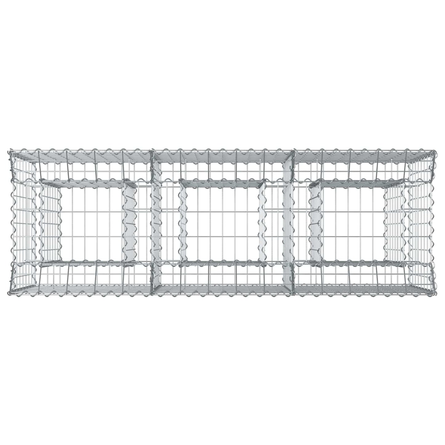 Gabionen-Hochbeet 150 x 50 x 80 cm Verzinkter Stahl Silber