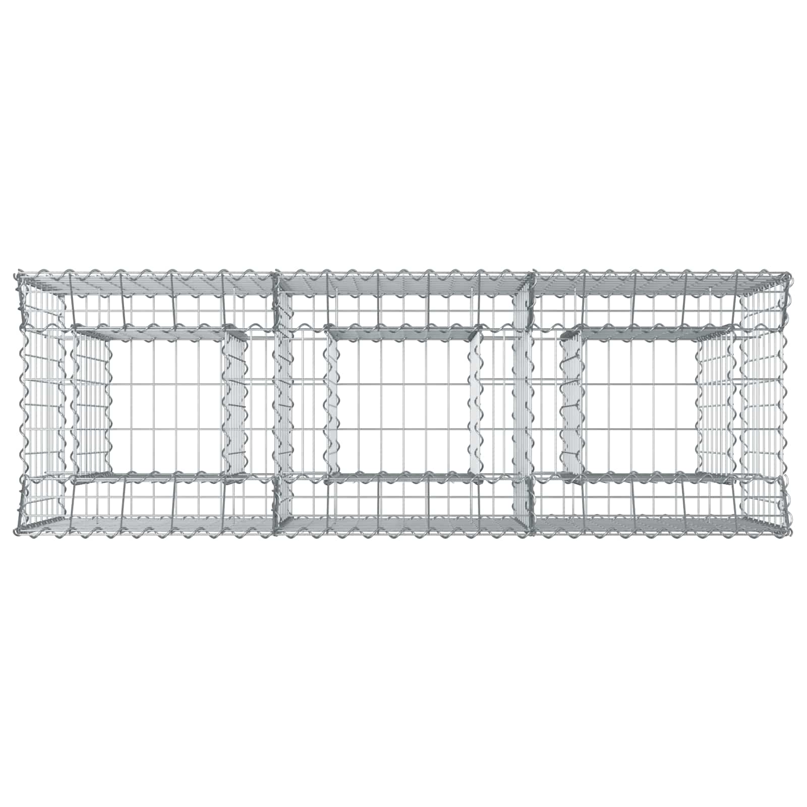 Gabionen-Hochbeet 150 x 50 x 80 cm Verzinkter Stahl Silber