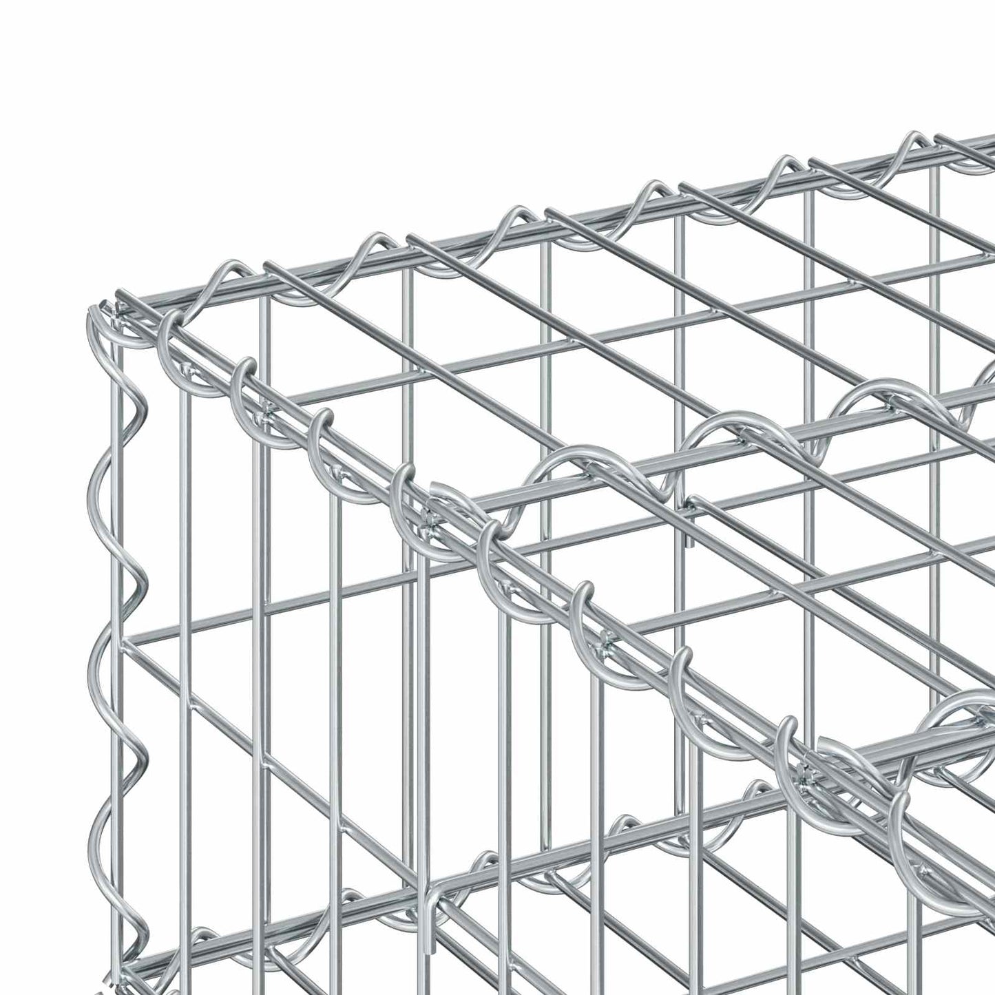Gabionen Hochbeet 60 x 60 x 20 cm Verzinkter Stahl Silber