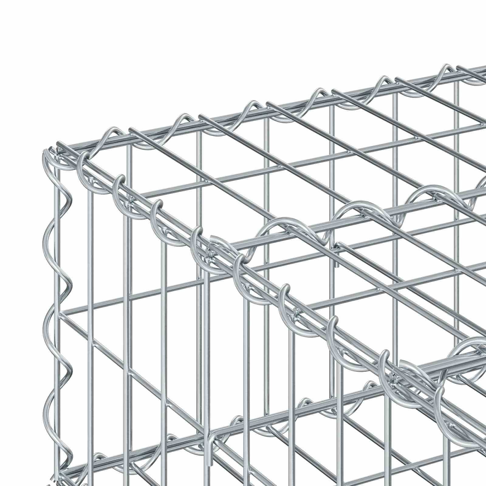 Gabionen Hochbeet 60 x 60 x 20 cm Verzinkter Stahl Silber