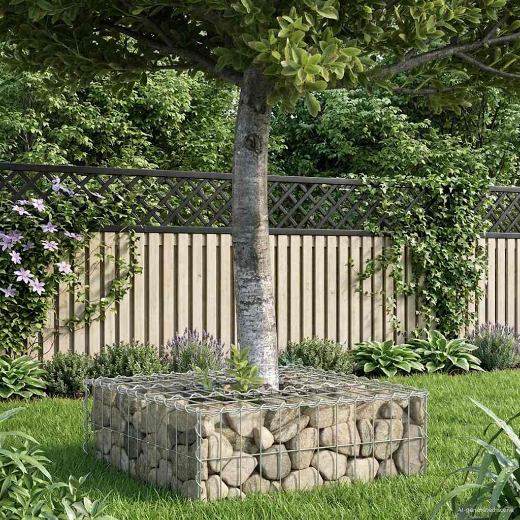Gabionen Hochbeet 60 x 60 x 20 cm Verzinkter Stahl Silber