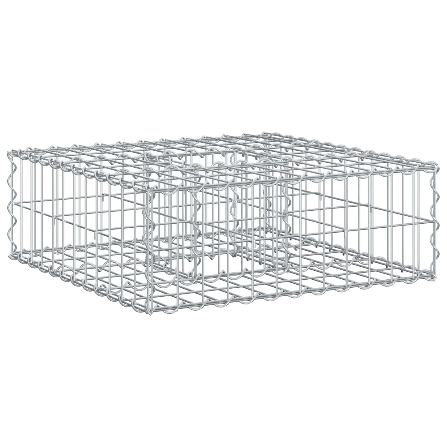 Gabionen Hochbeet 60 x 60 x 20 cm Verzinkter Stahl Silber