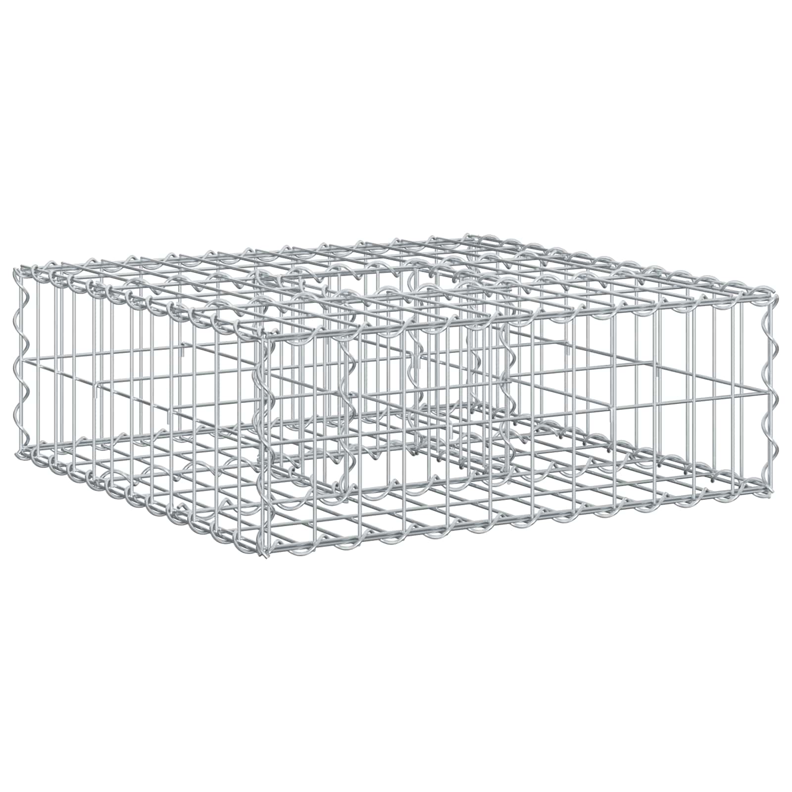 Gabionen Hochbeet 60 x 60 x 20 cm Verzinkter Stahl Silber