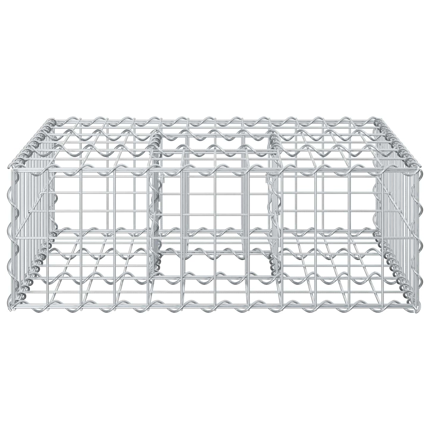 Gabionen Hochbeet 60 x 60 x 20 cm Verzinkter Stahl Silber