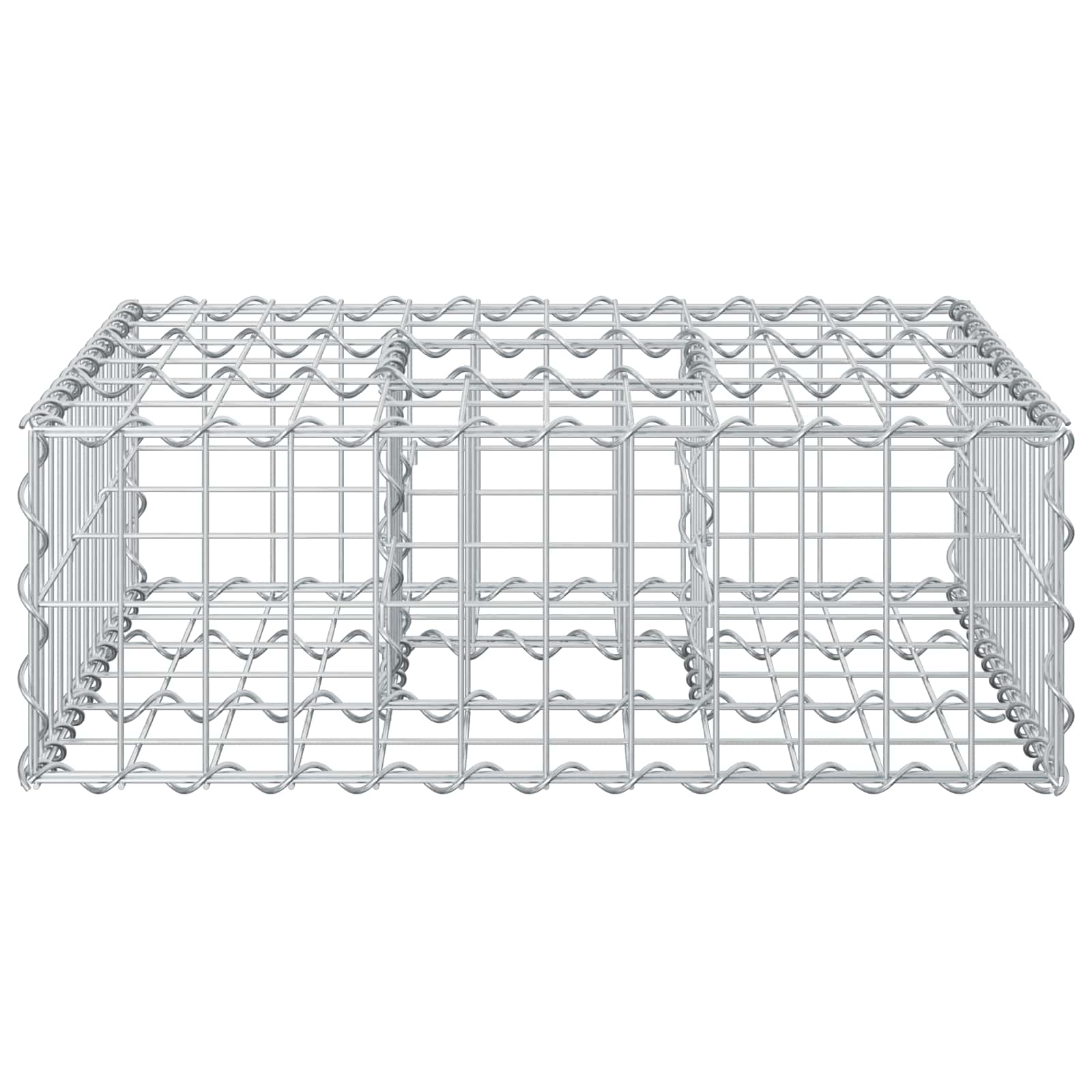 Gabionen Hochbeet 60 x 60 x 20 cm Verzinkter Stahl Silber