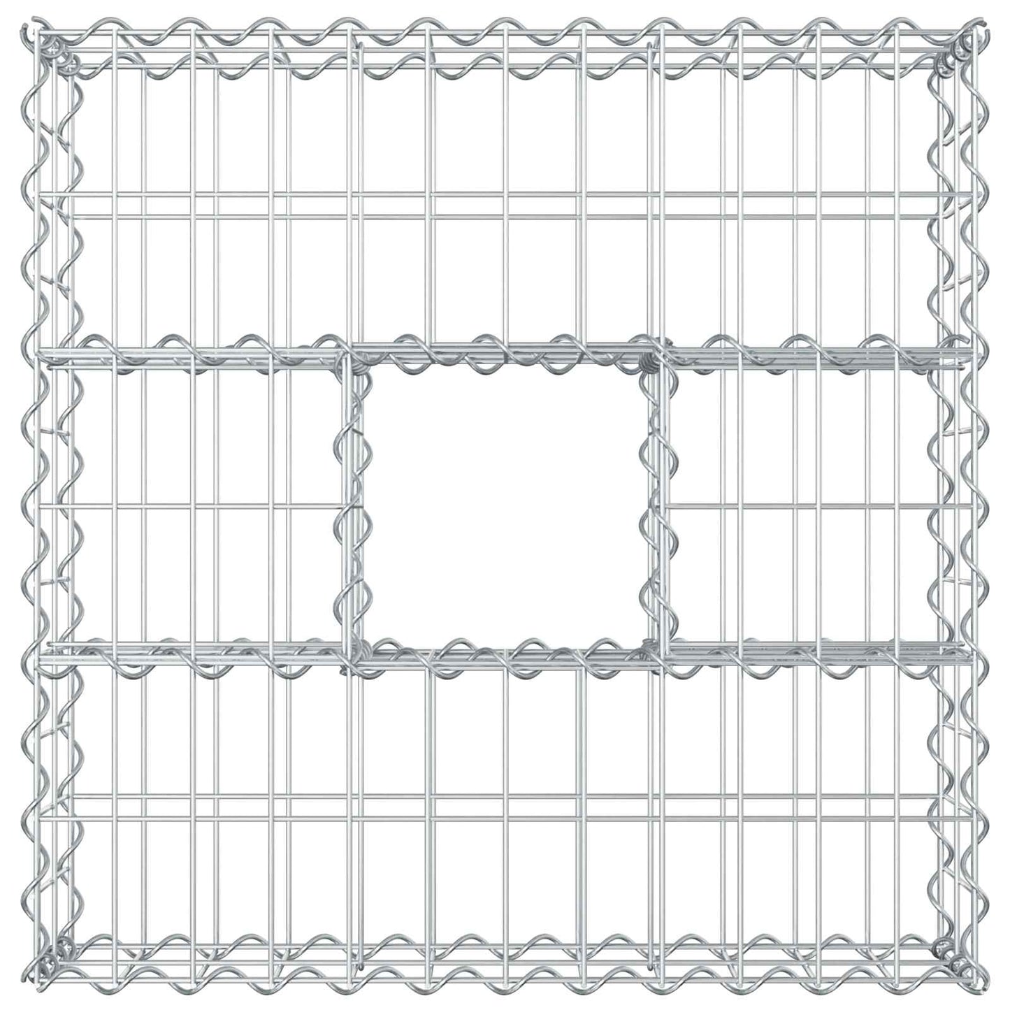 Gabionen Hochbeet 60 x 60 x 20 cm Verzinkter Stahl Silber