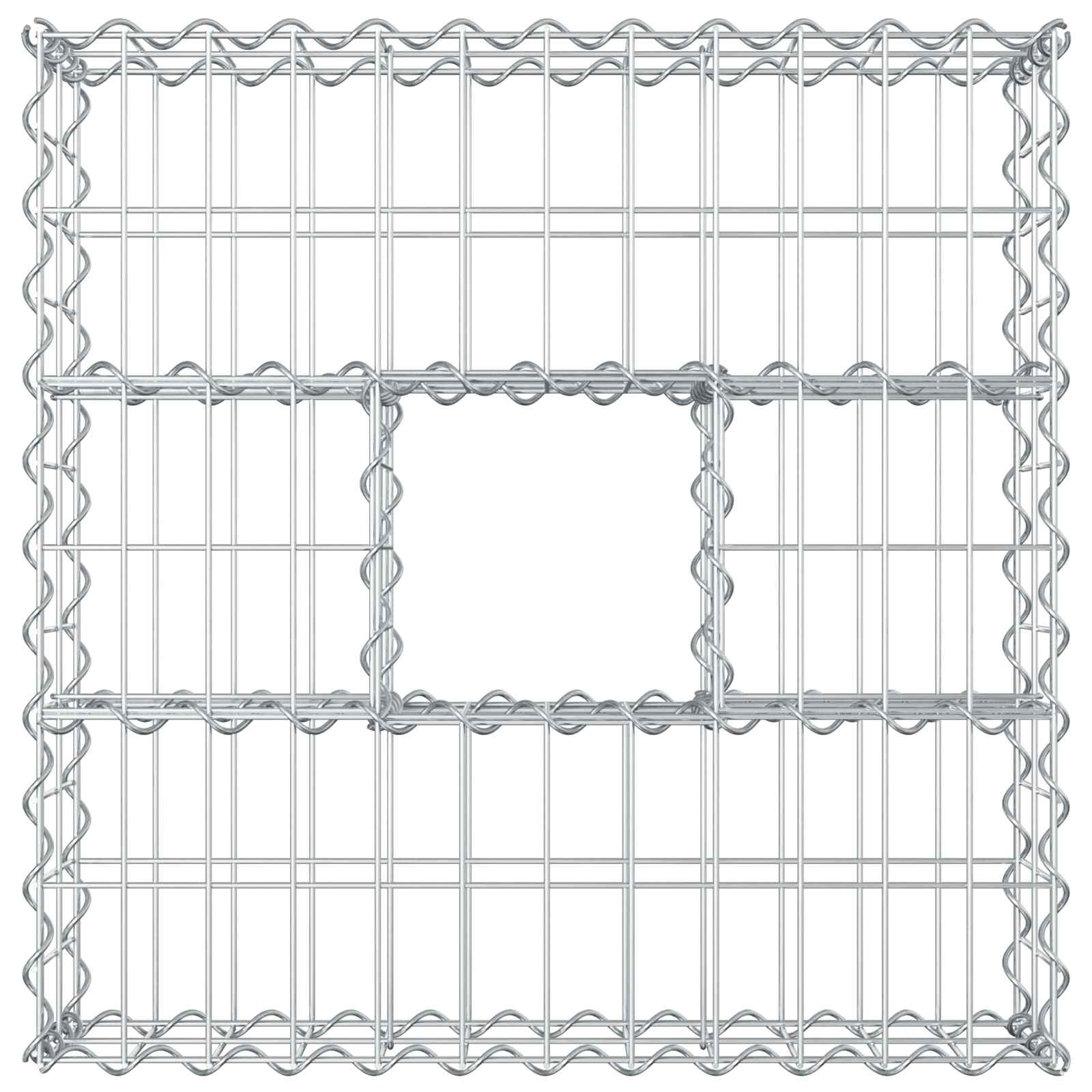 Gabionen Hochbeet 60 x 60 x 20 cm Verzinkter Stahl Silber