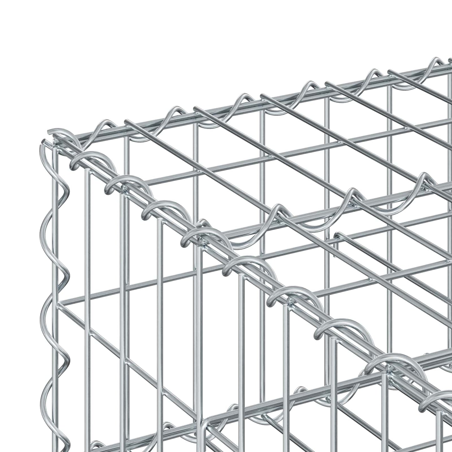 Gabionen Hochbeet 80 x 80 x 20 cm Verzinkter Stahl Silber