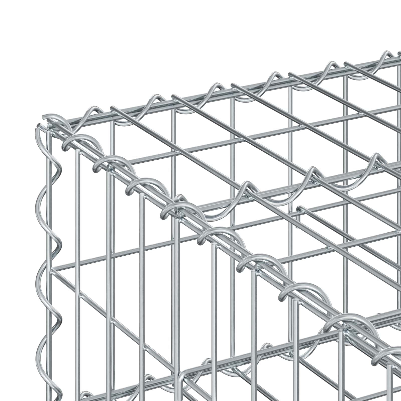 Gabionen Hochbeet 80 x 80 x 20 cm Verzinkter Stahl Silber