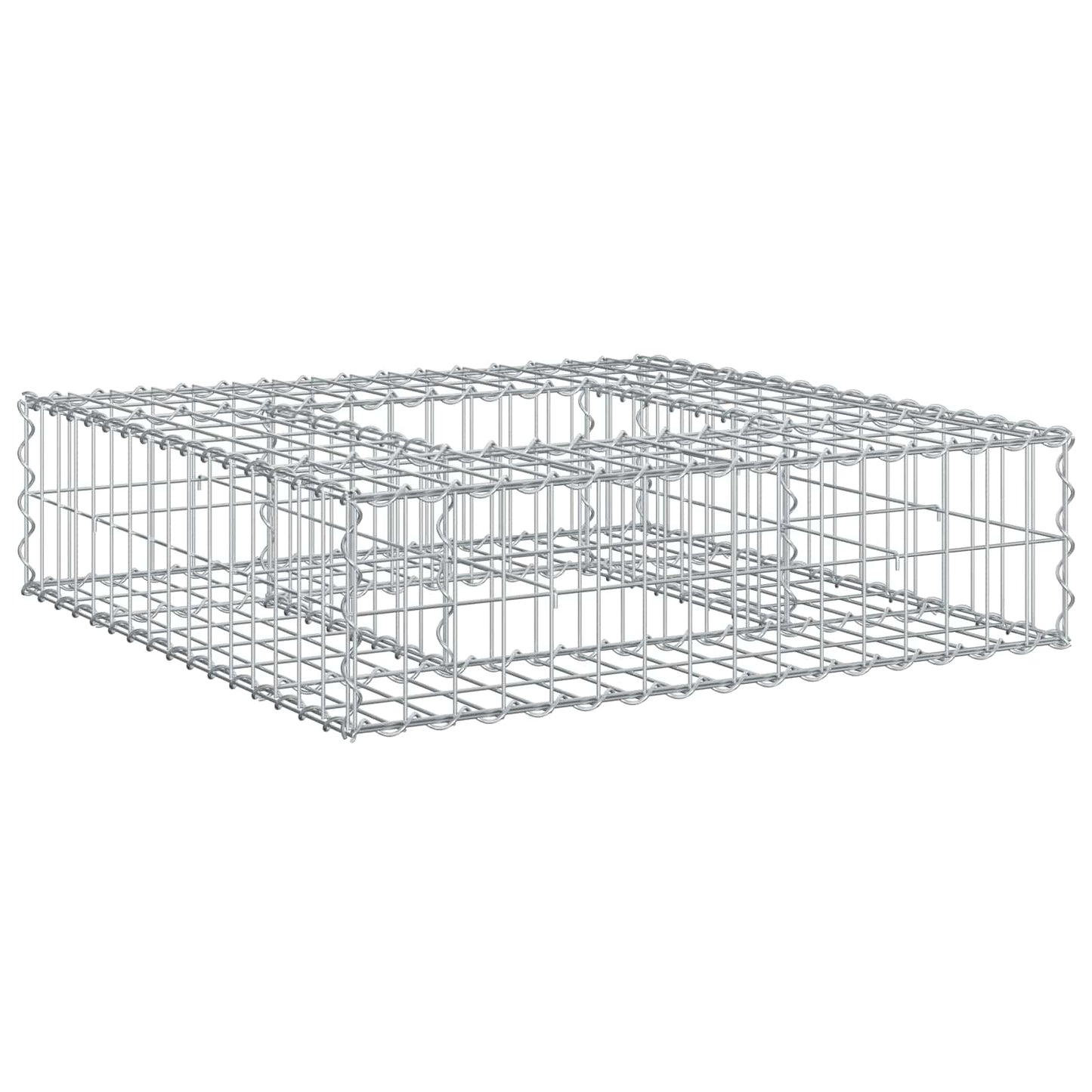 Gabionen Hochbeet 80 x 80 x 20 cm Verzinkter Stahl Silber