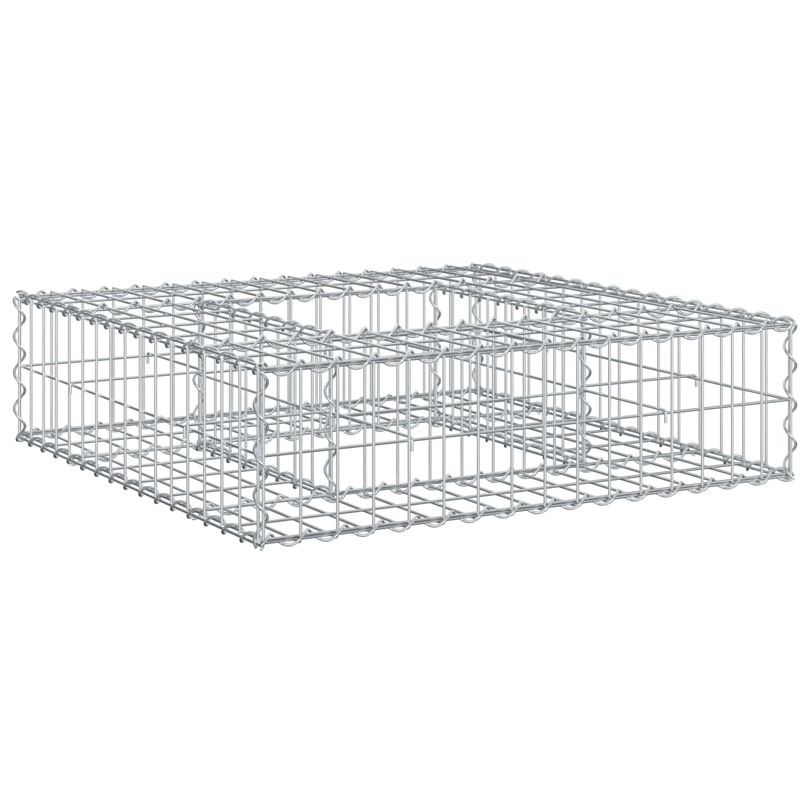 Gabionen Hochbeet 80 x 80 x 20 cm Verzinkter Stahl Silber