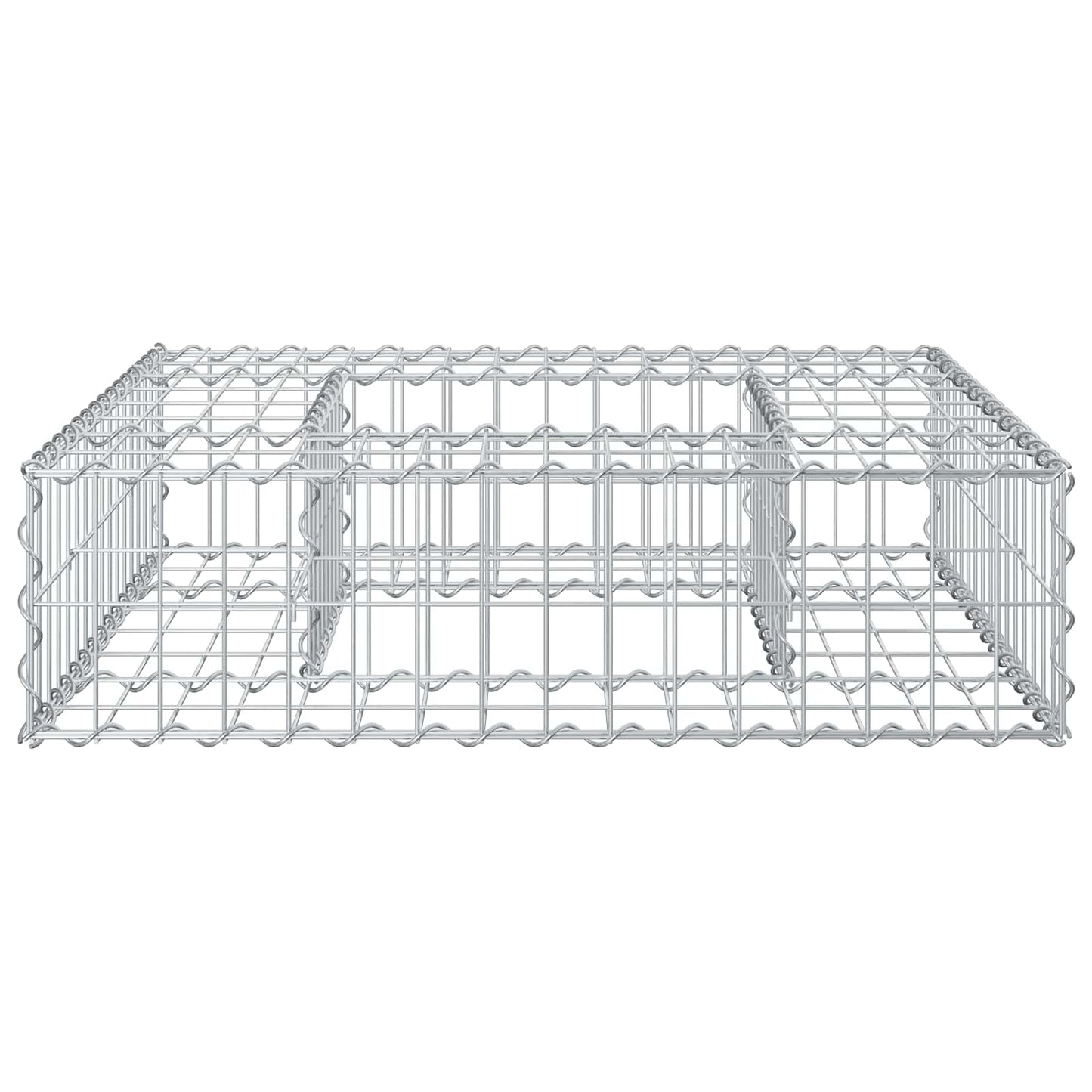 Gabionen Hochbeet 80 x 80 x 20 cm Verzinkter Stahl Silber