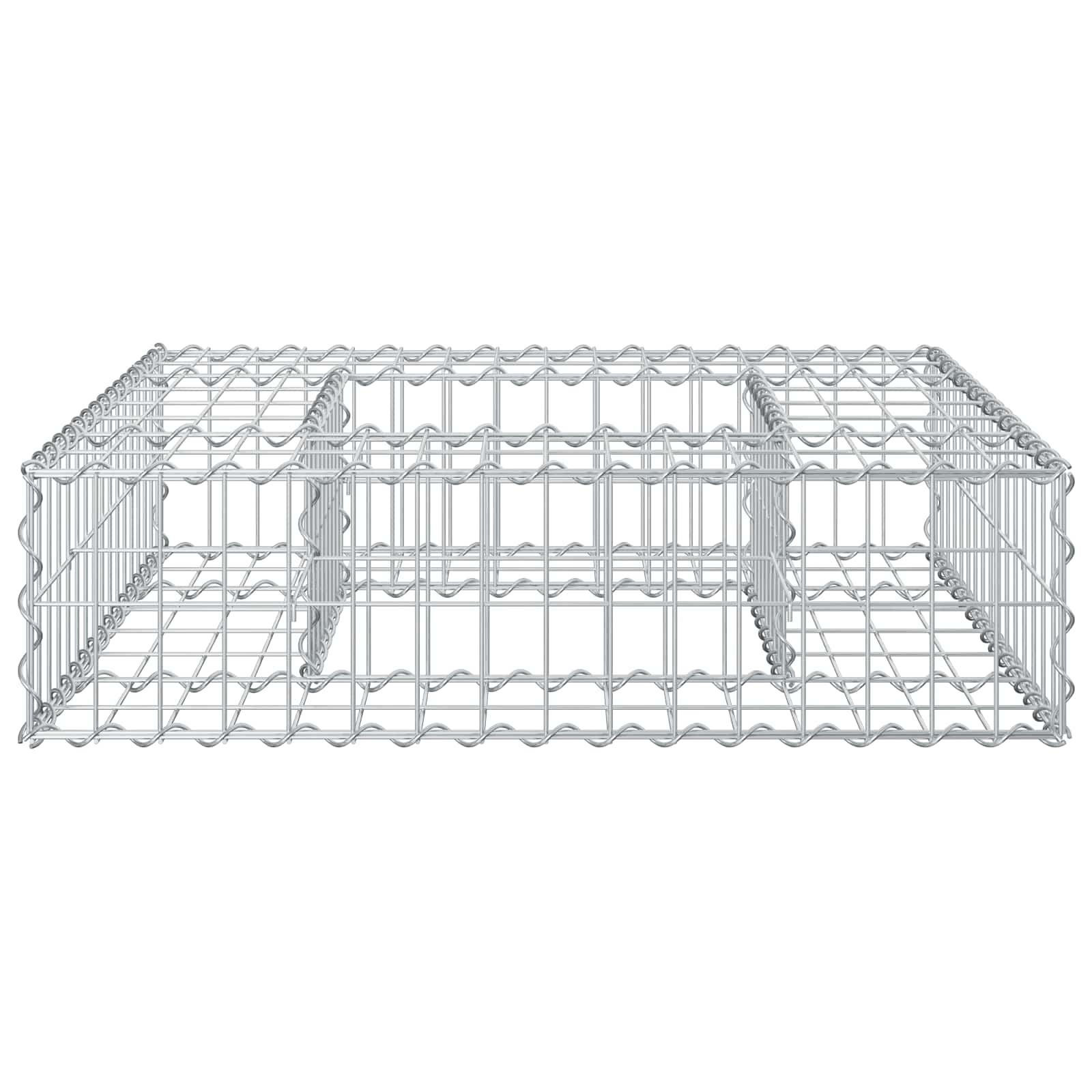 Gabionen Hochbeet 80 x 80 x 20 cm Verzinkter Stahl Silber