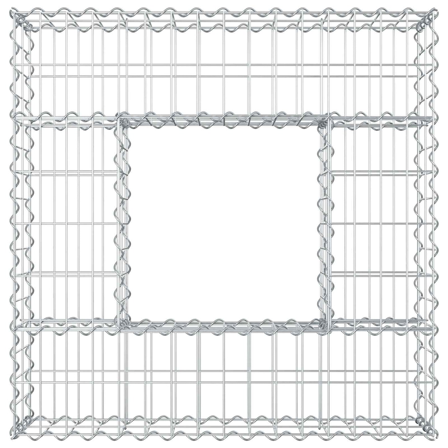 Gabionen Hochbeet 80 x 80 x 20 cm Verzinkter Stahl Silber