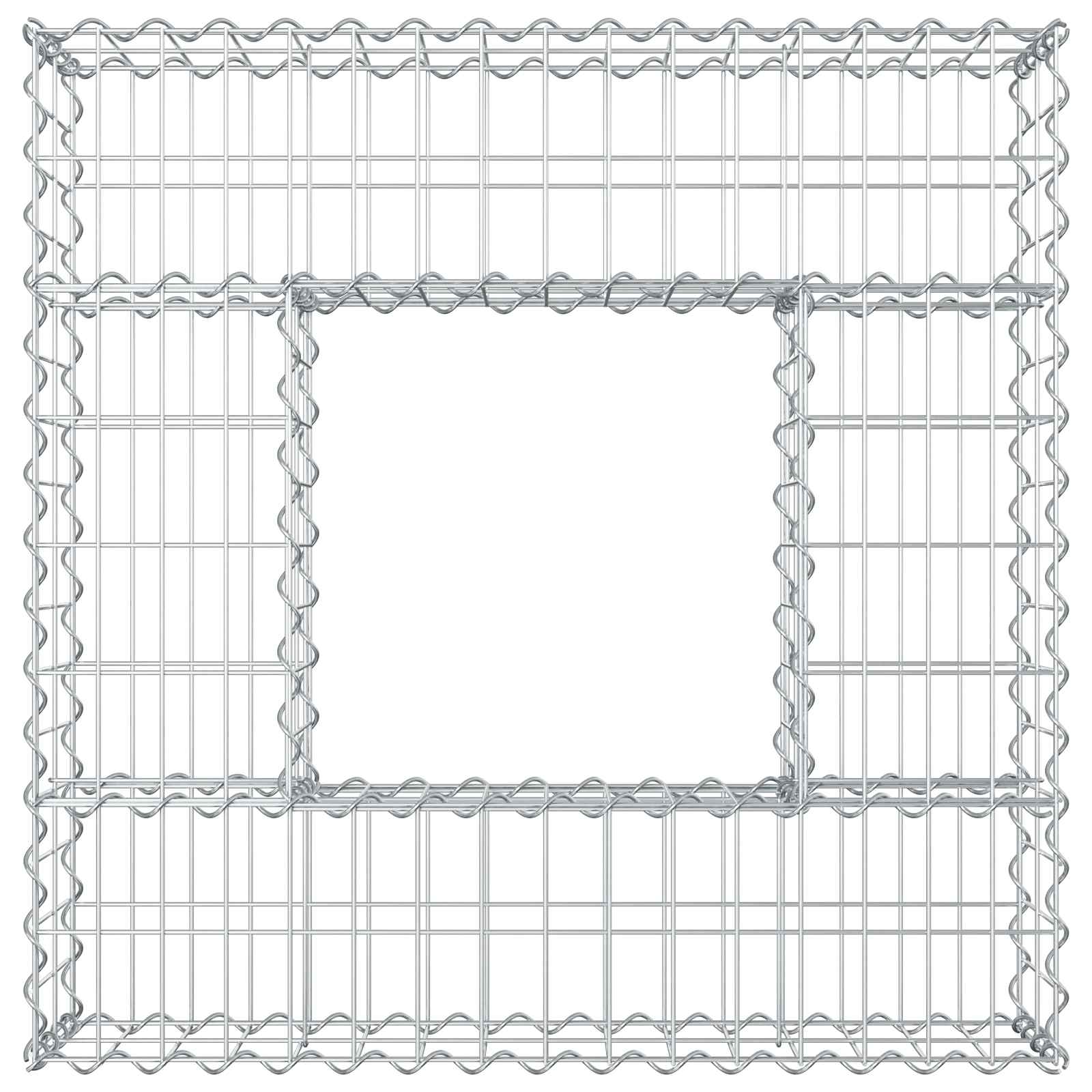 Gabionen Hochbeet 80 x 80 x 20 cm Verzinkter Stahl Silber