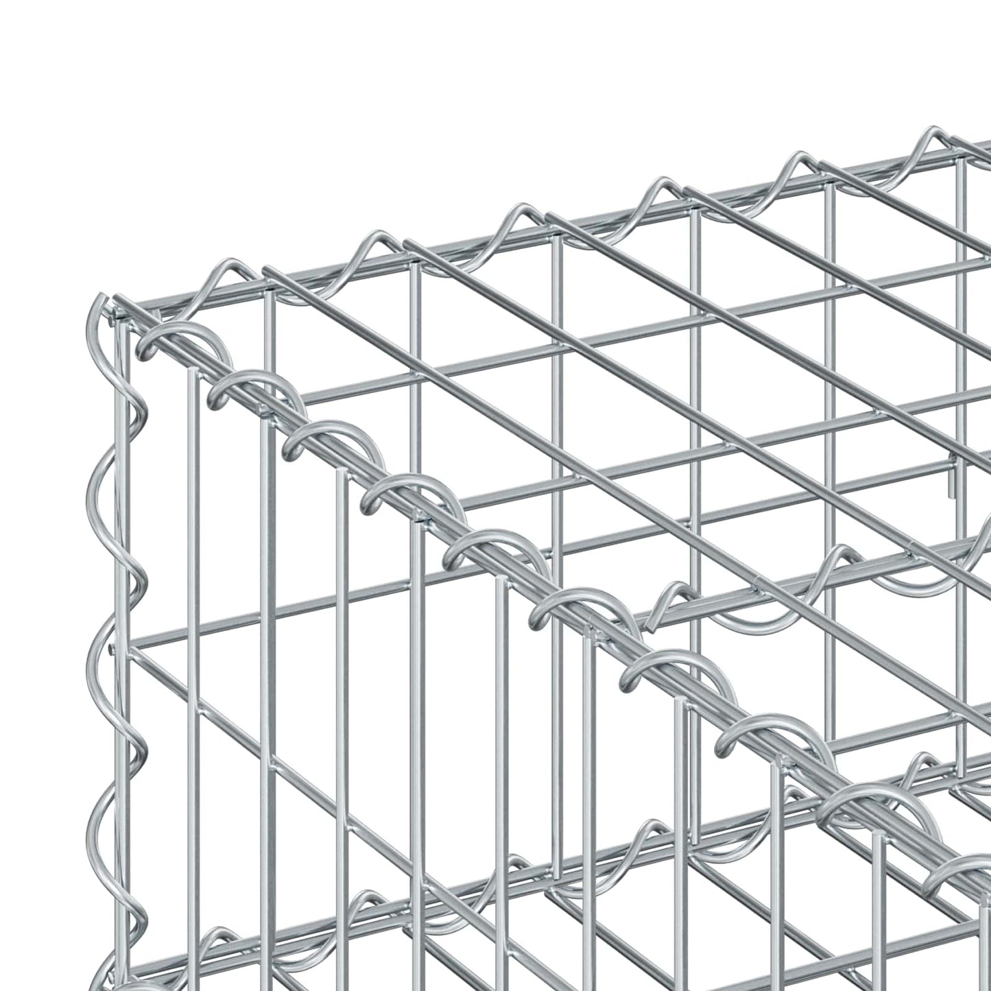 Gabionen Hochbeet 100 x 100 x 20 cm Verzinkter Stahl Silber