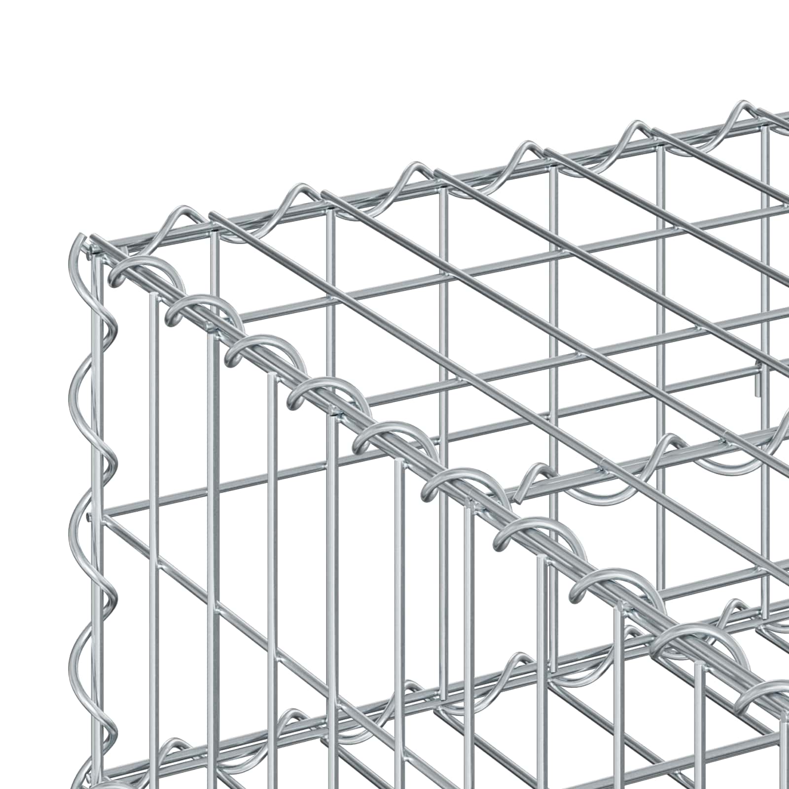 Gabionen Hochbeet 100 x 100 x 20 cm Verzinkter Stahl Silber