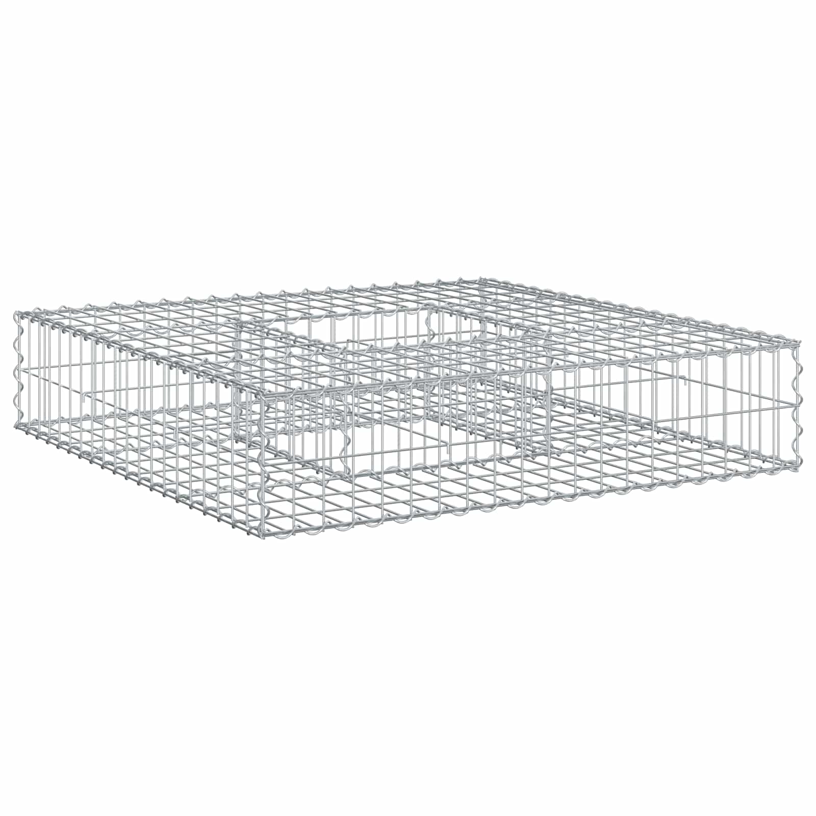 Gabionen Hochbeet 100 x 100 x 20 cm Verzinkter Stahl Silber