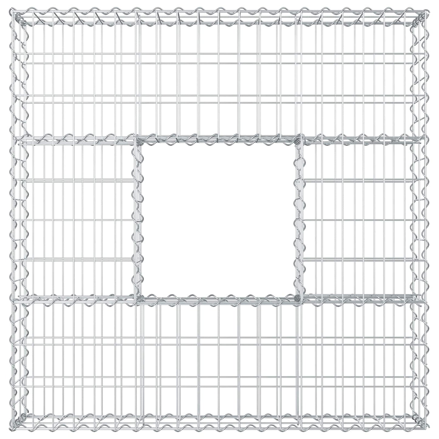 Gabionen Hochbeet 100 x 100 x 20 cm Verzinkter Stahl Silber