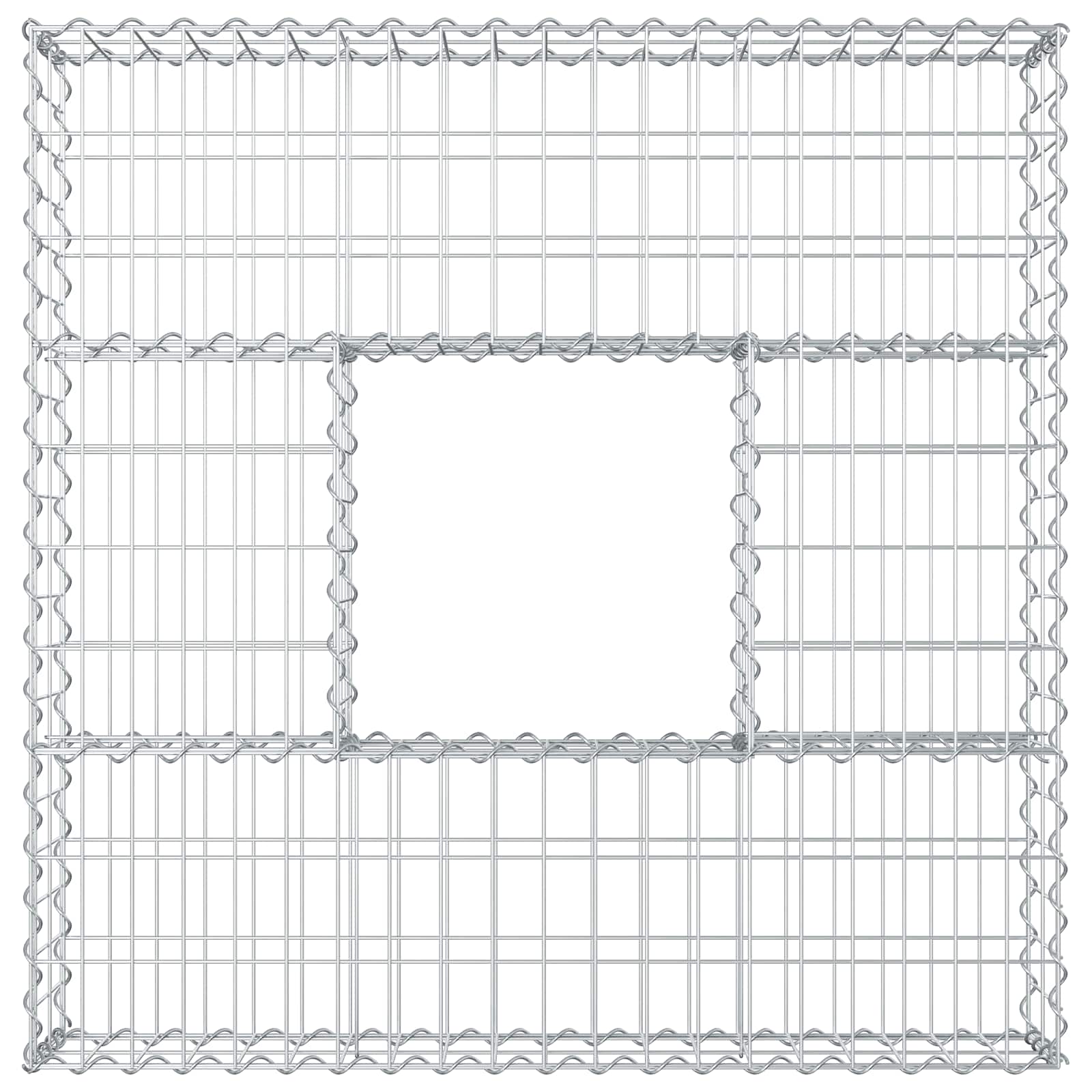 Gabionen Hochbeet 100 x 100 x 20 cm Verzinkter Stahl Silber