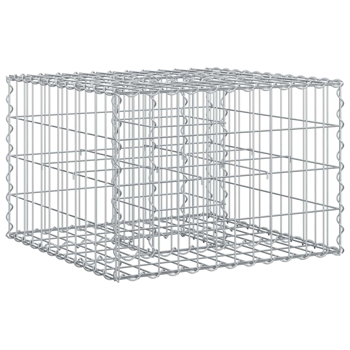 Gabionen Hochbeet 60 x 60 x 40 cm Verzinkter Stahl Silber