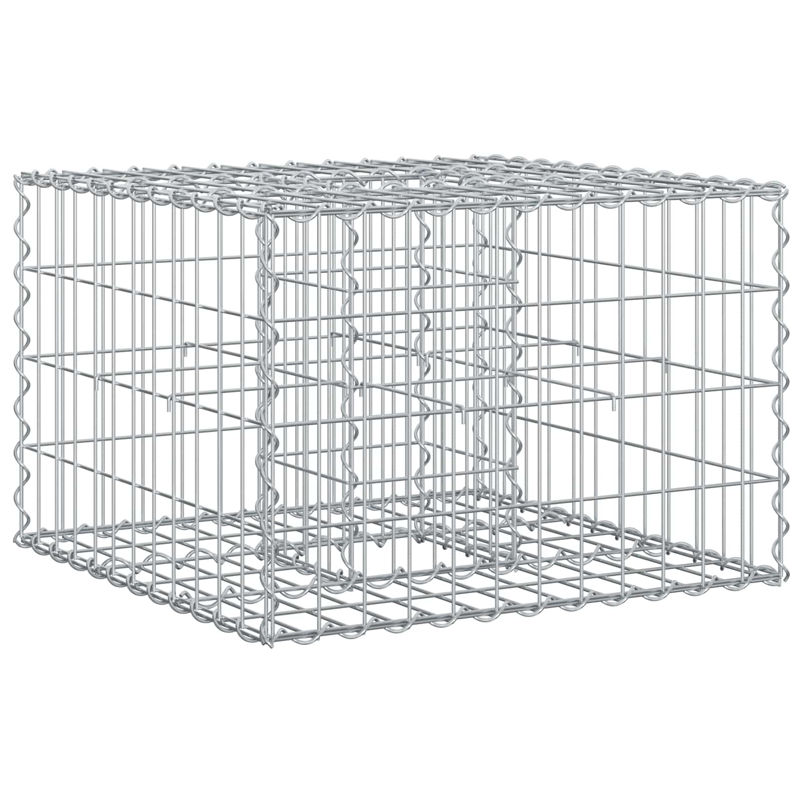Gabionen Hochbeet 60 x 60 x 40 cm Verzinkter Stahl Silber