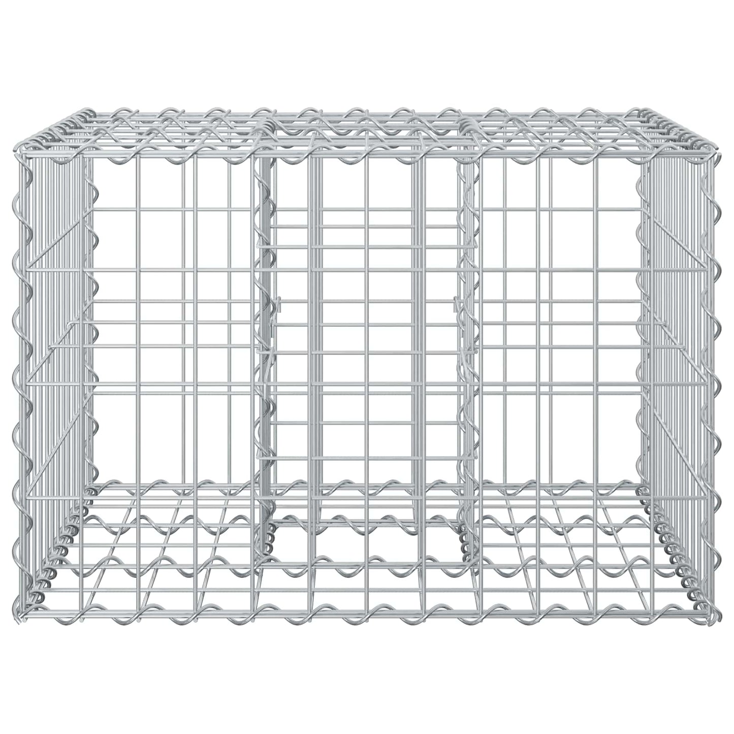 Gabionen Hochbeet 60 x 60 x 40 cm Verzinkter Stahl Silber